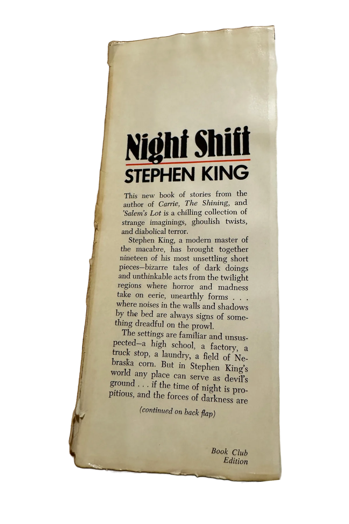 Night Shift Front Dust-Jacket Flap