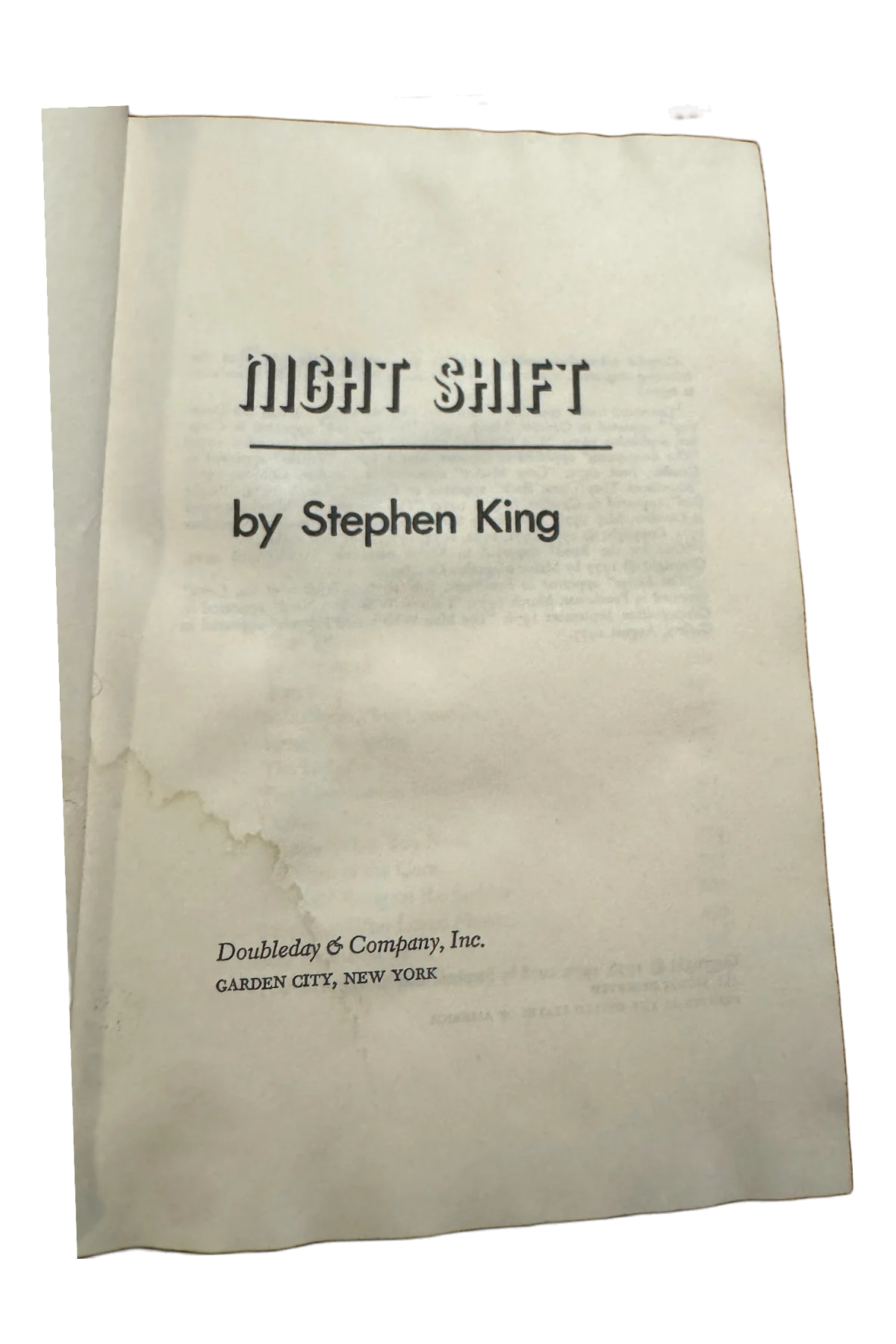Night Shift Title Page