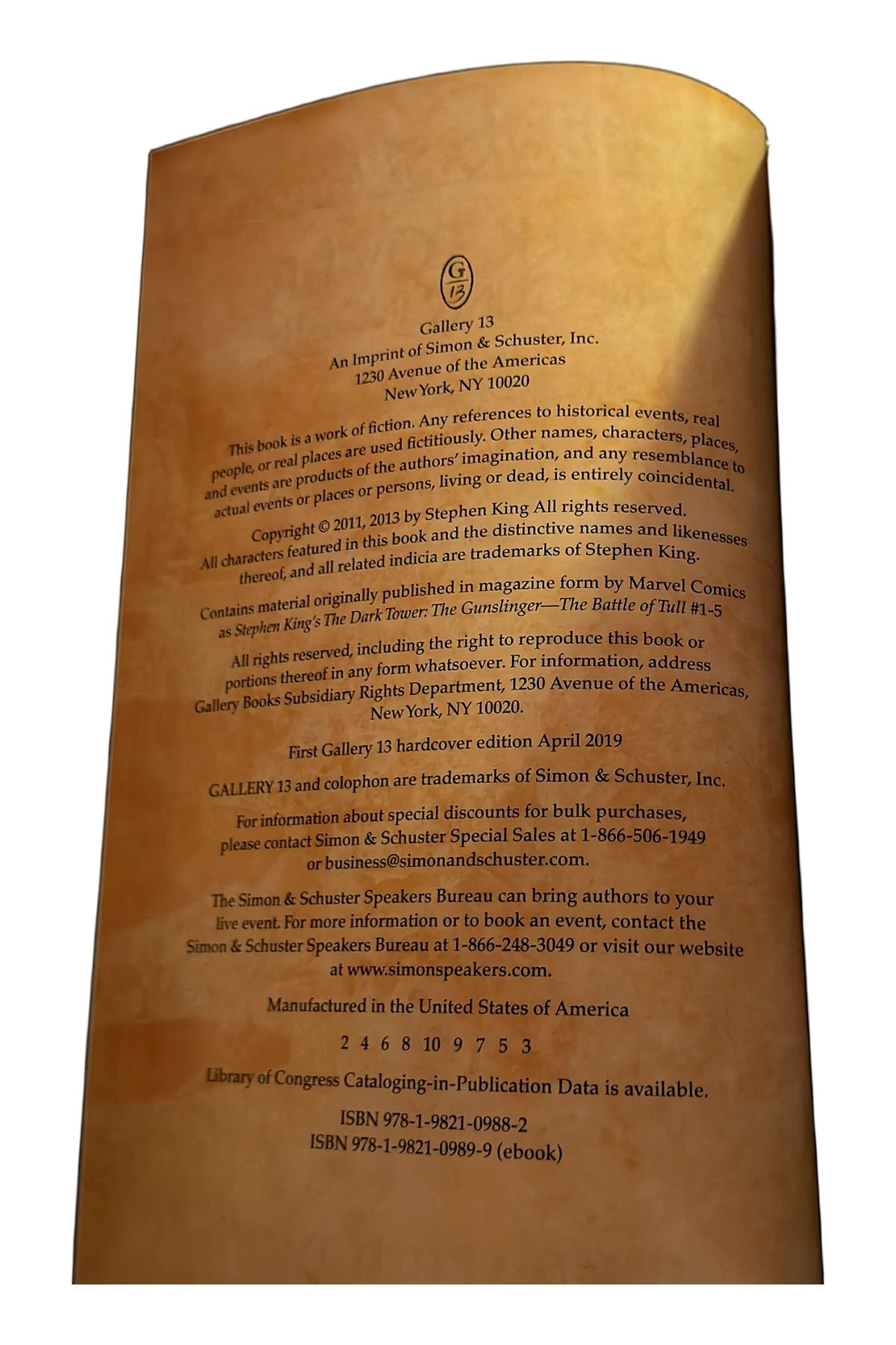 The Gunslinger: [3] The Battle of Tull Copyright Page