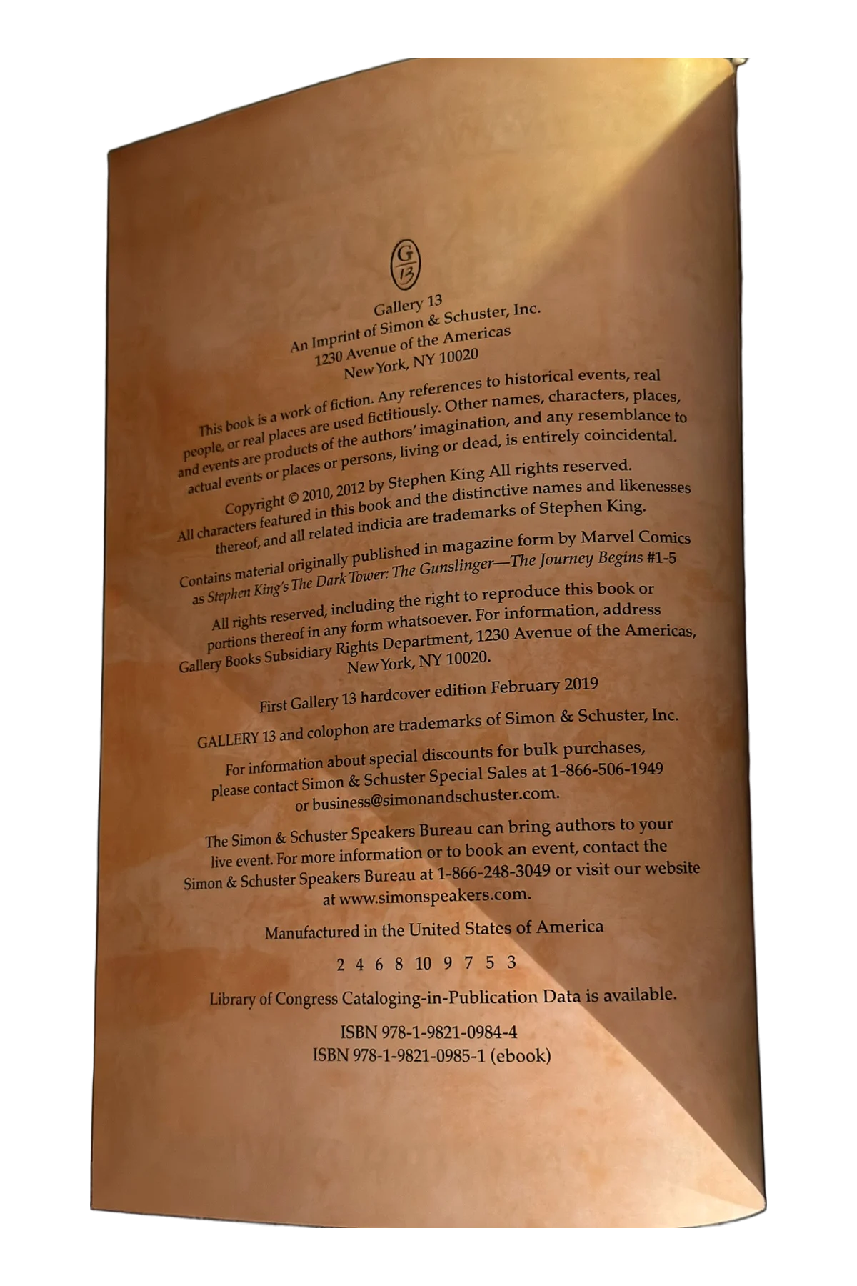 The Gunslinger: [1] The Journey Begins Copyright Page