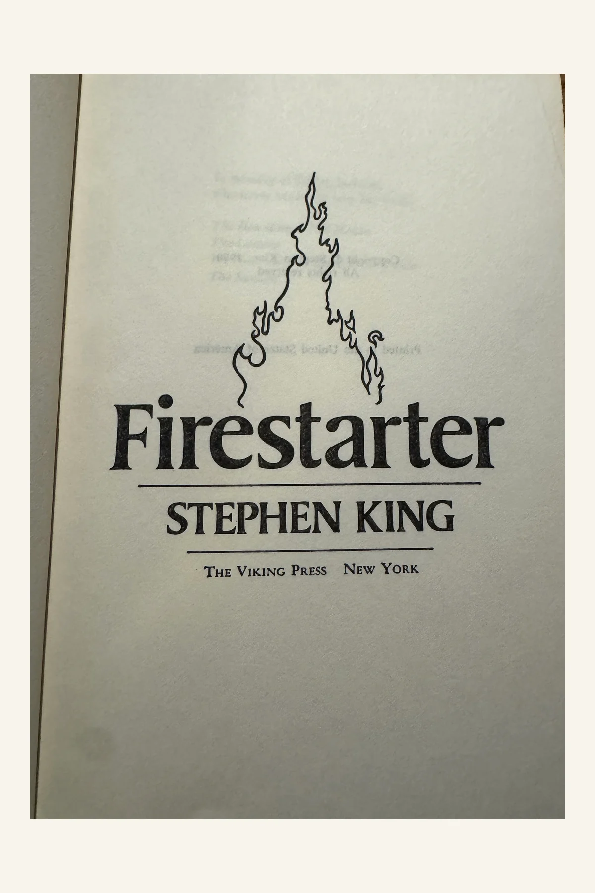 Firestarter Title Page