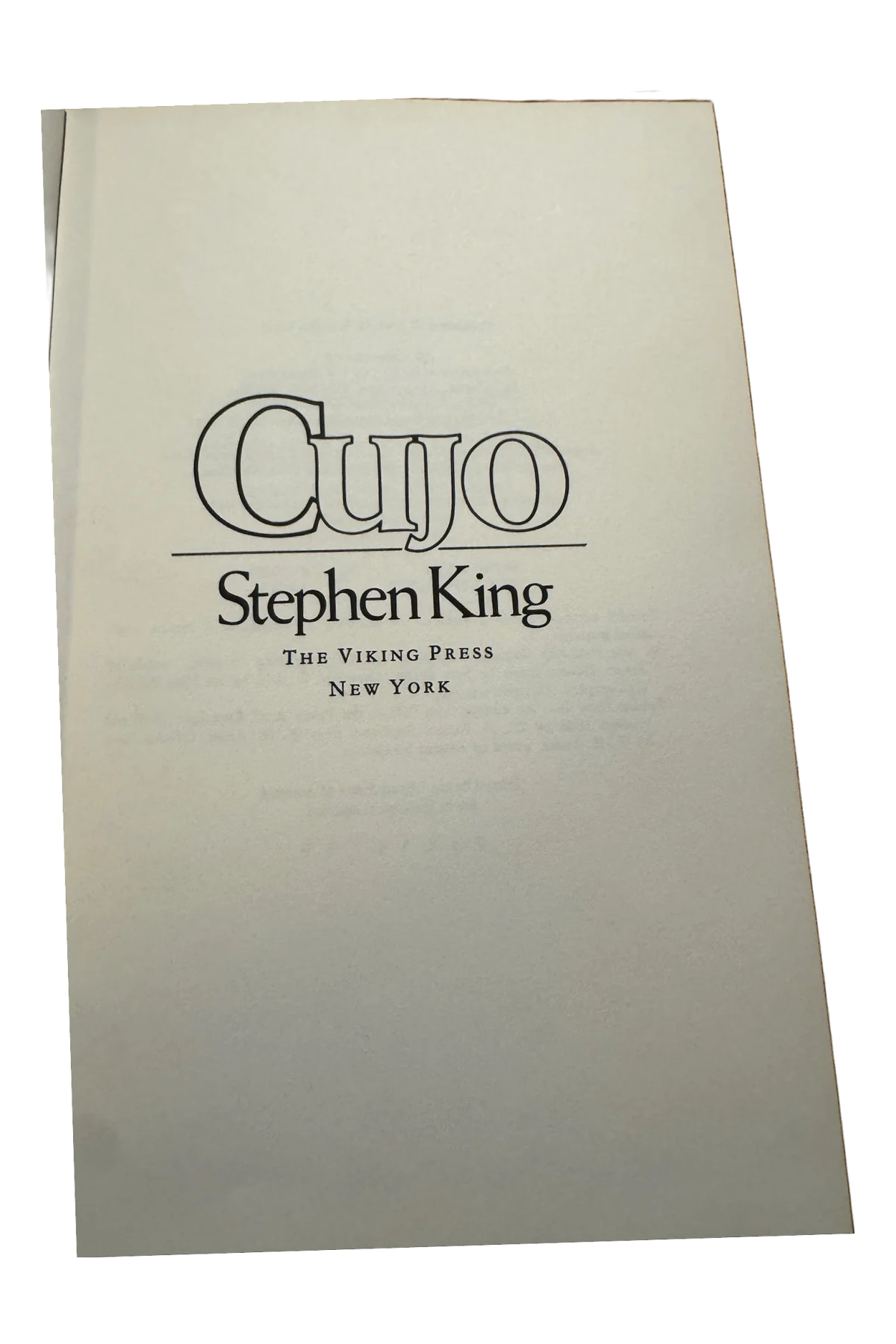 Cujo Title Page