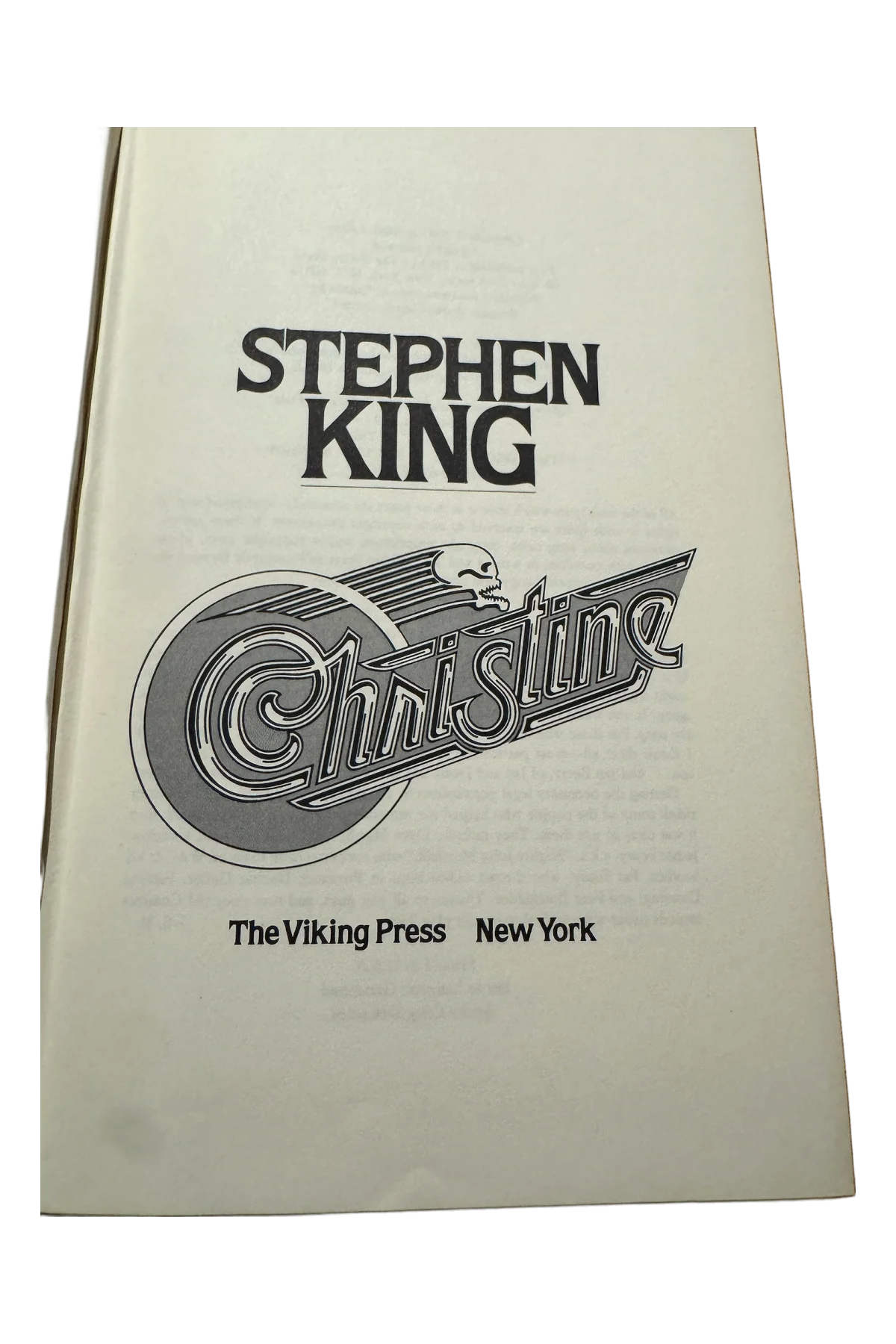 Christine Title Page
