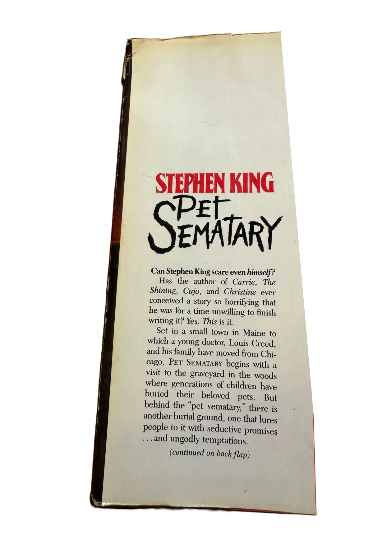 Pet Sematary Front Dust-Jacket Flap
