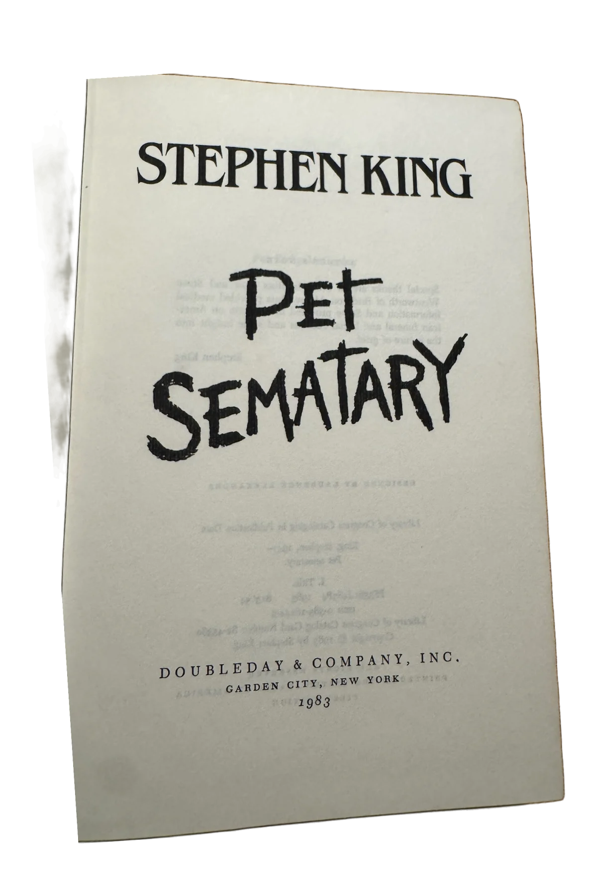 Pet Sematary Title Page
