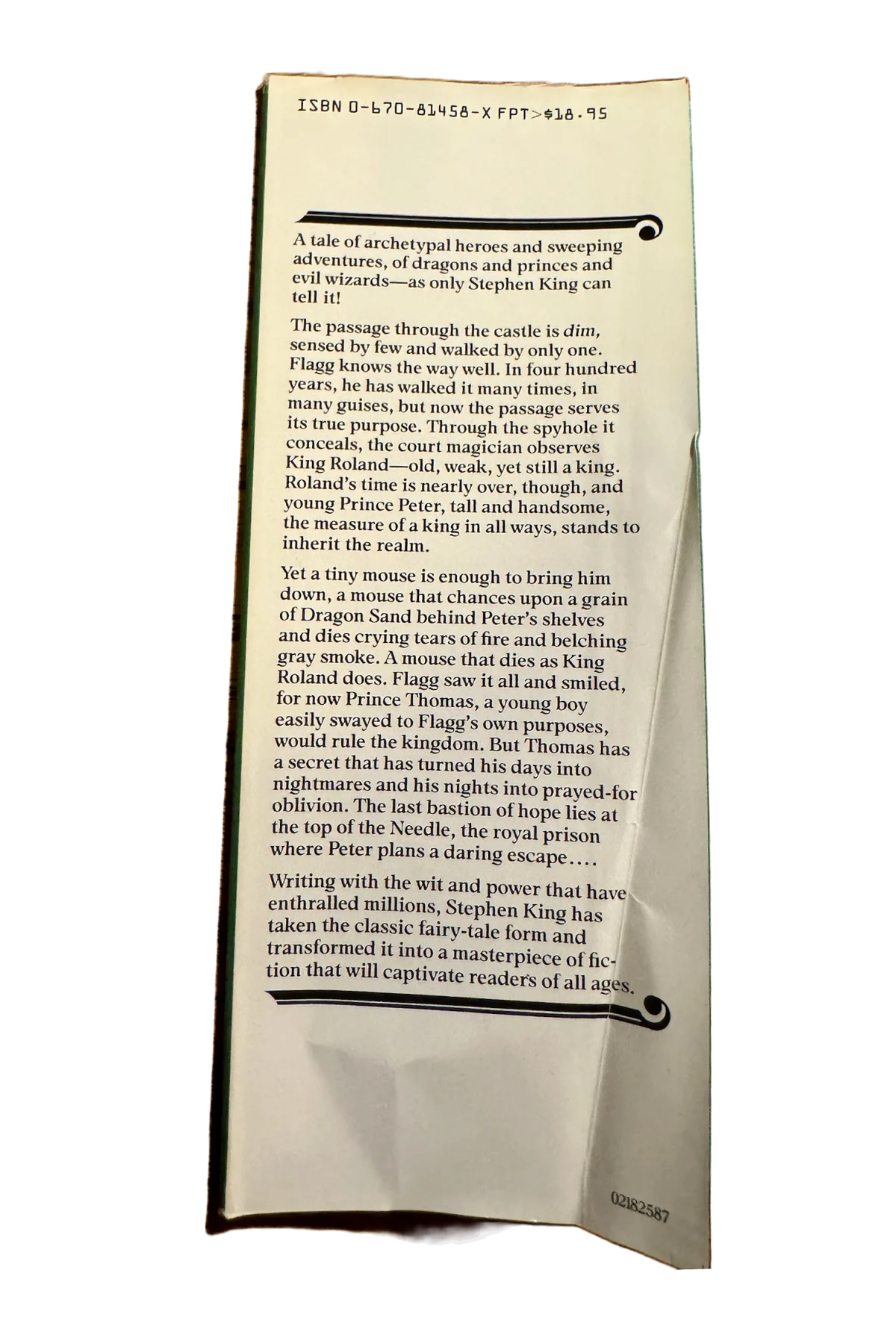 The Eyes of the Dragon Front Dust-Jacket Flap