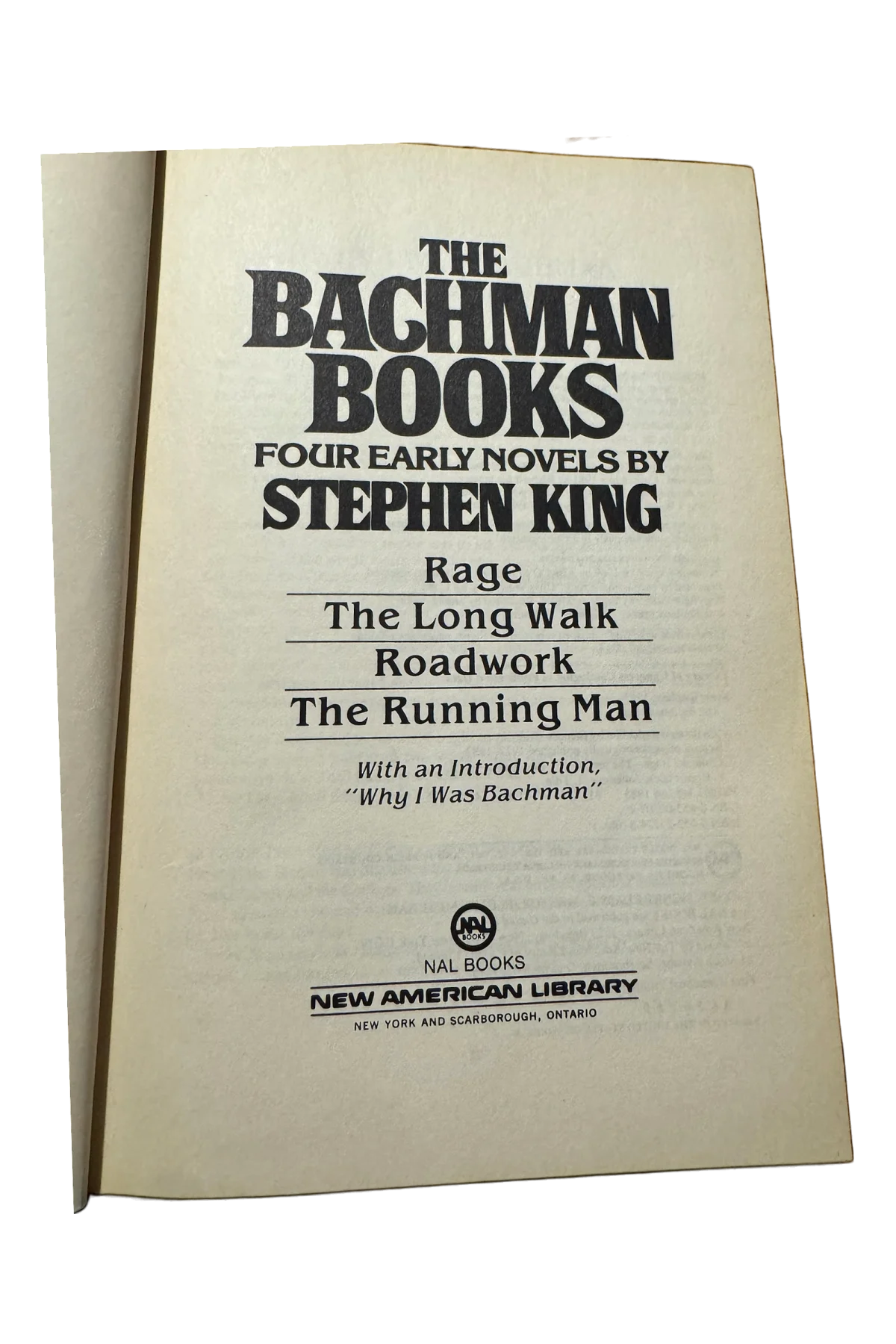 The Bachman Books Title Page