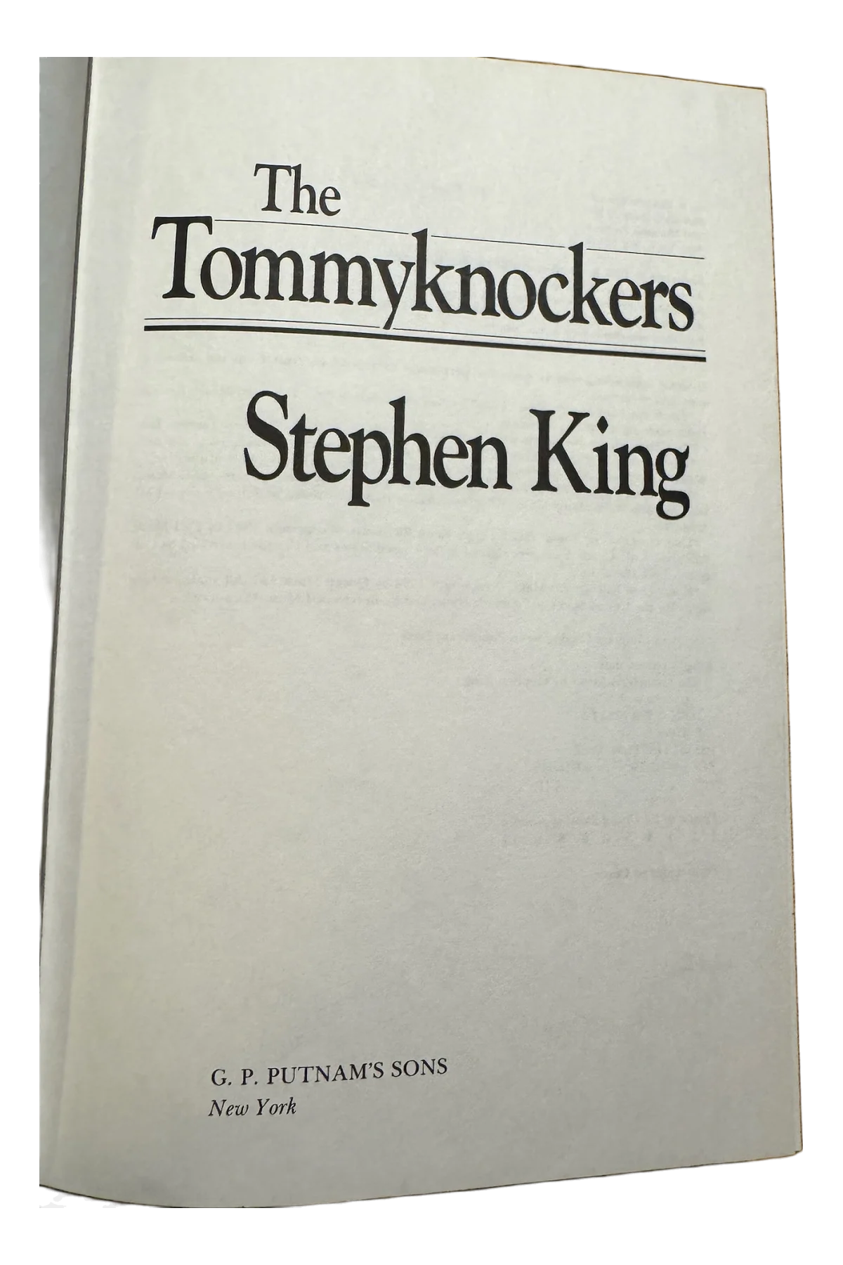 The Tommyknockers Title Page
