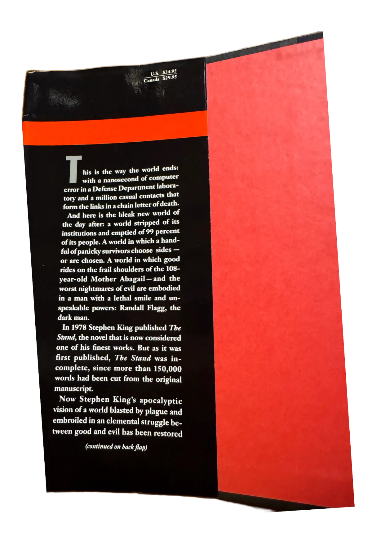 The Stand: The Complete and Uncut Edition Front Dust-Jacket Flap