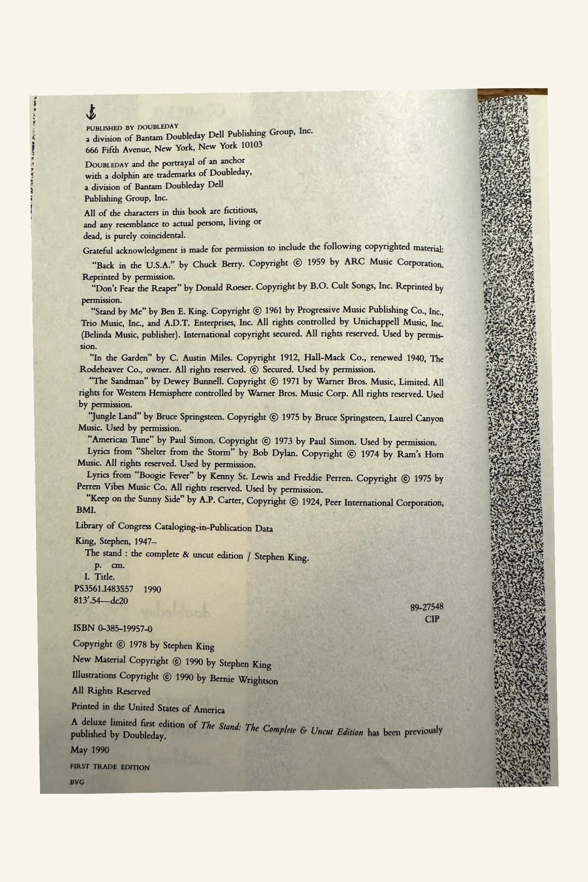 The Stand: The Complete and Uncut Edition Copyright Page