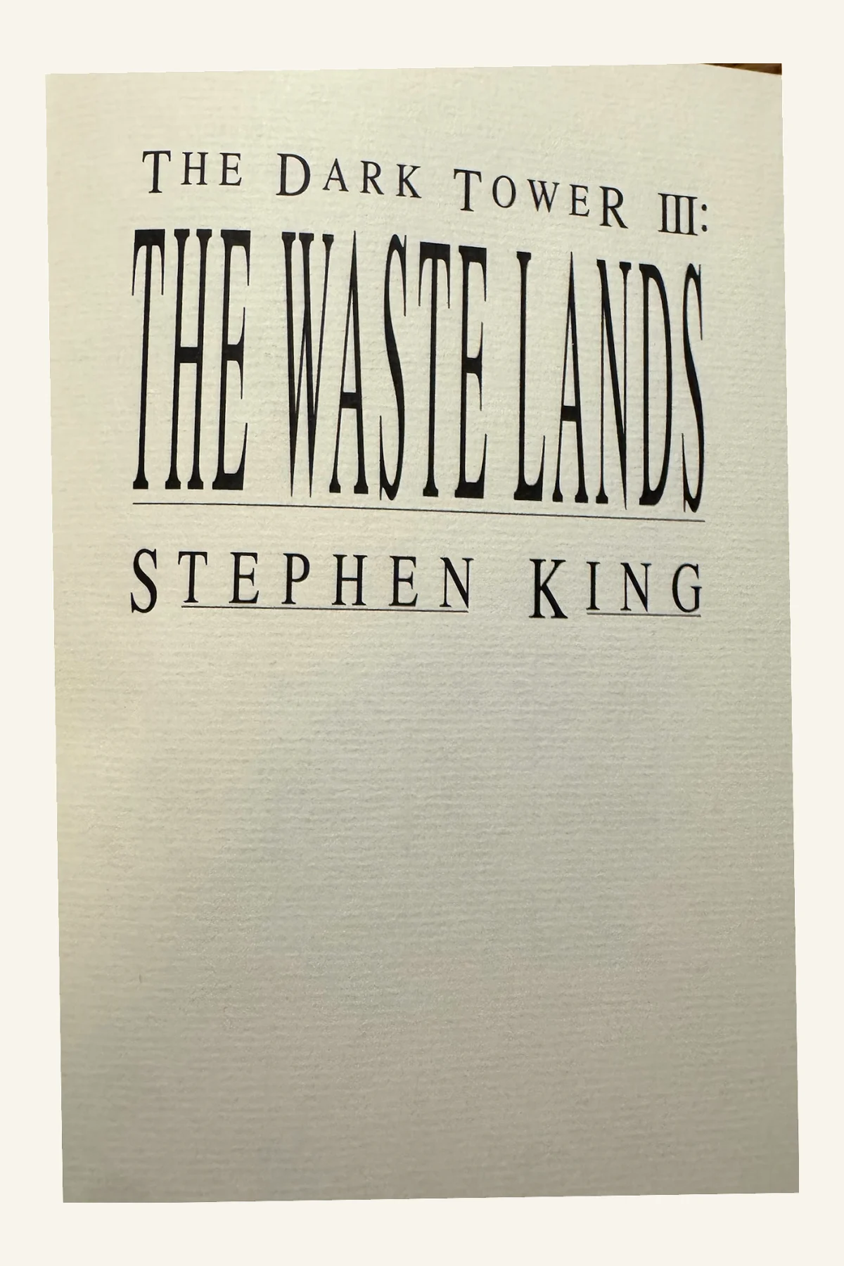 Dark Tower III:The Waste Lands Title Page