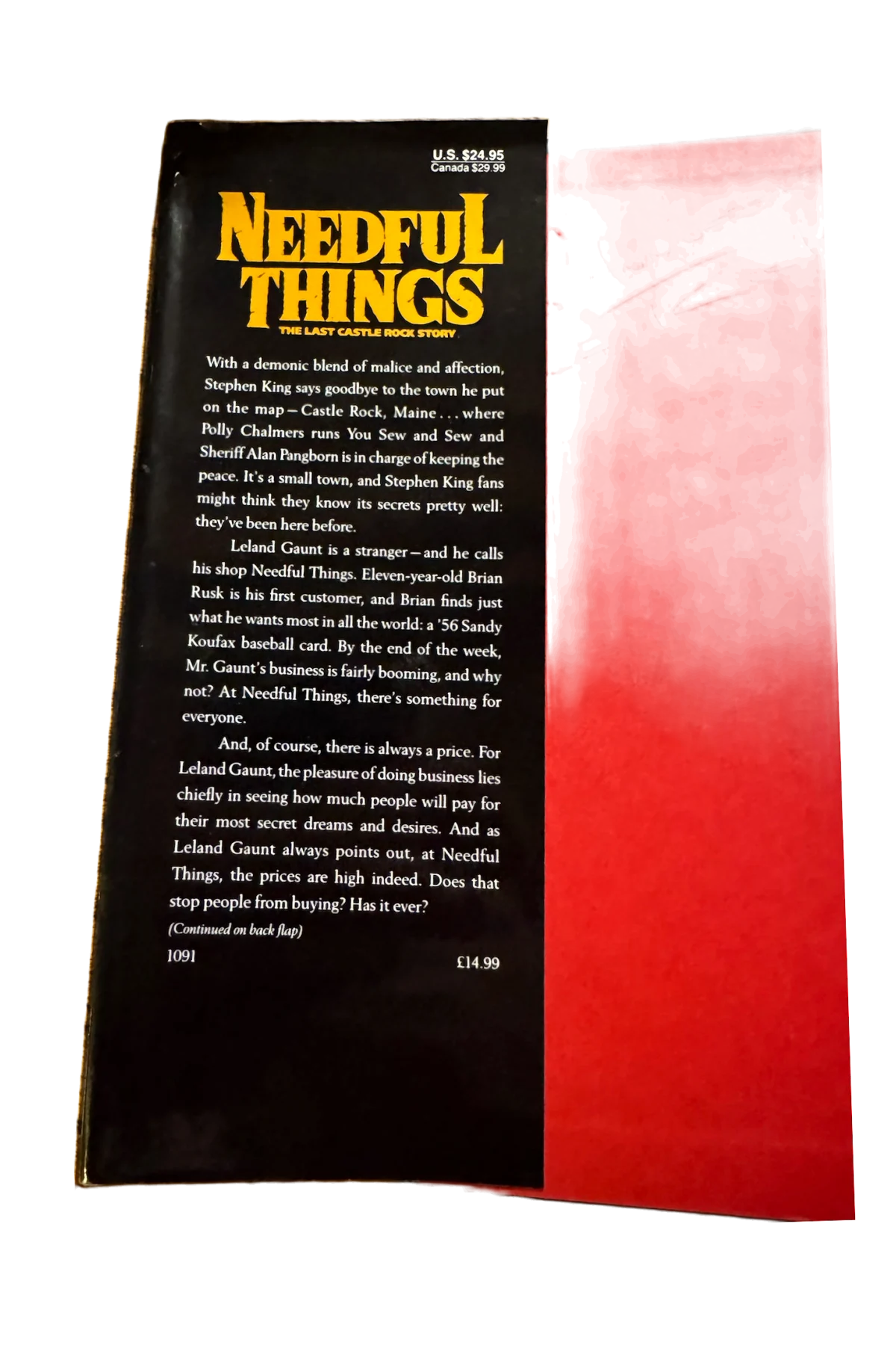 Needful Things Front Dust-Jacket Flap