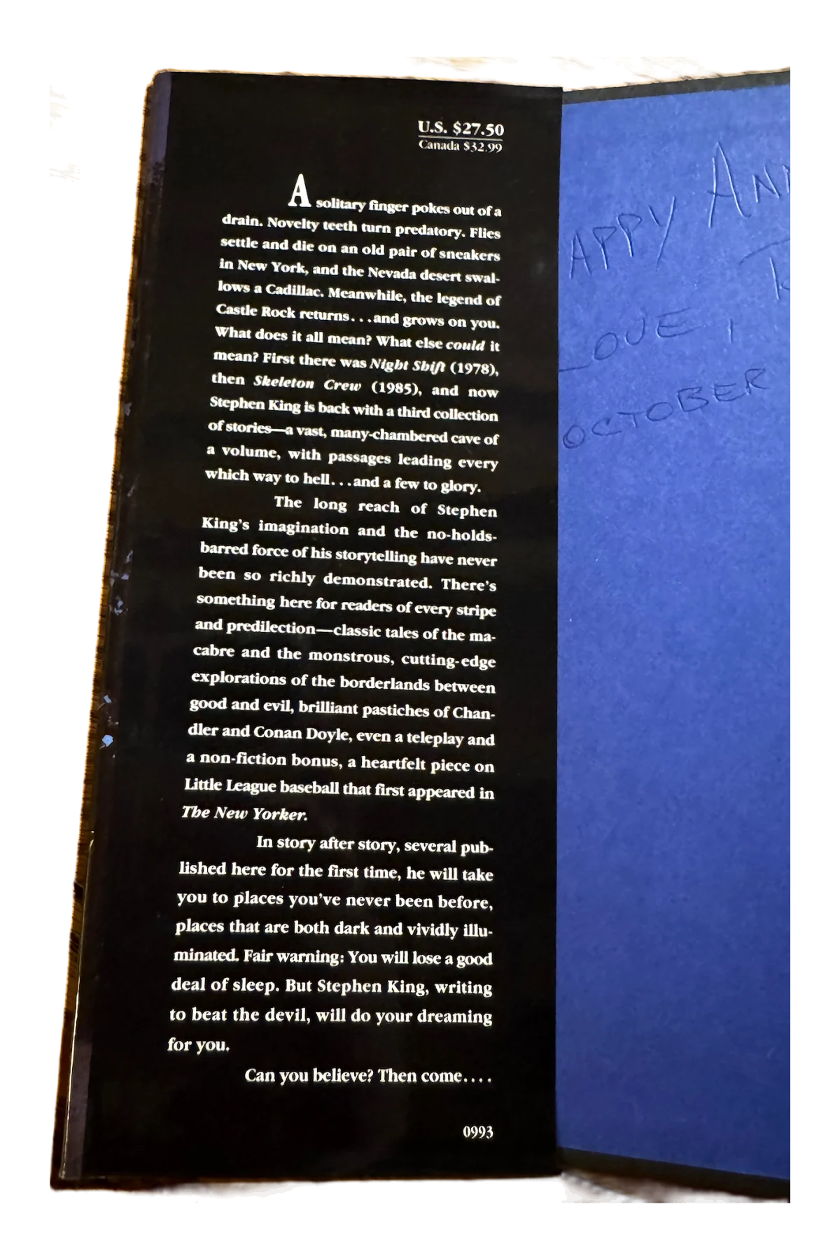 Nightmares & Dreamscapes Front Dust-Jacket Flap