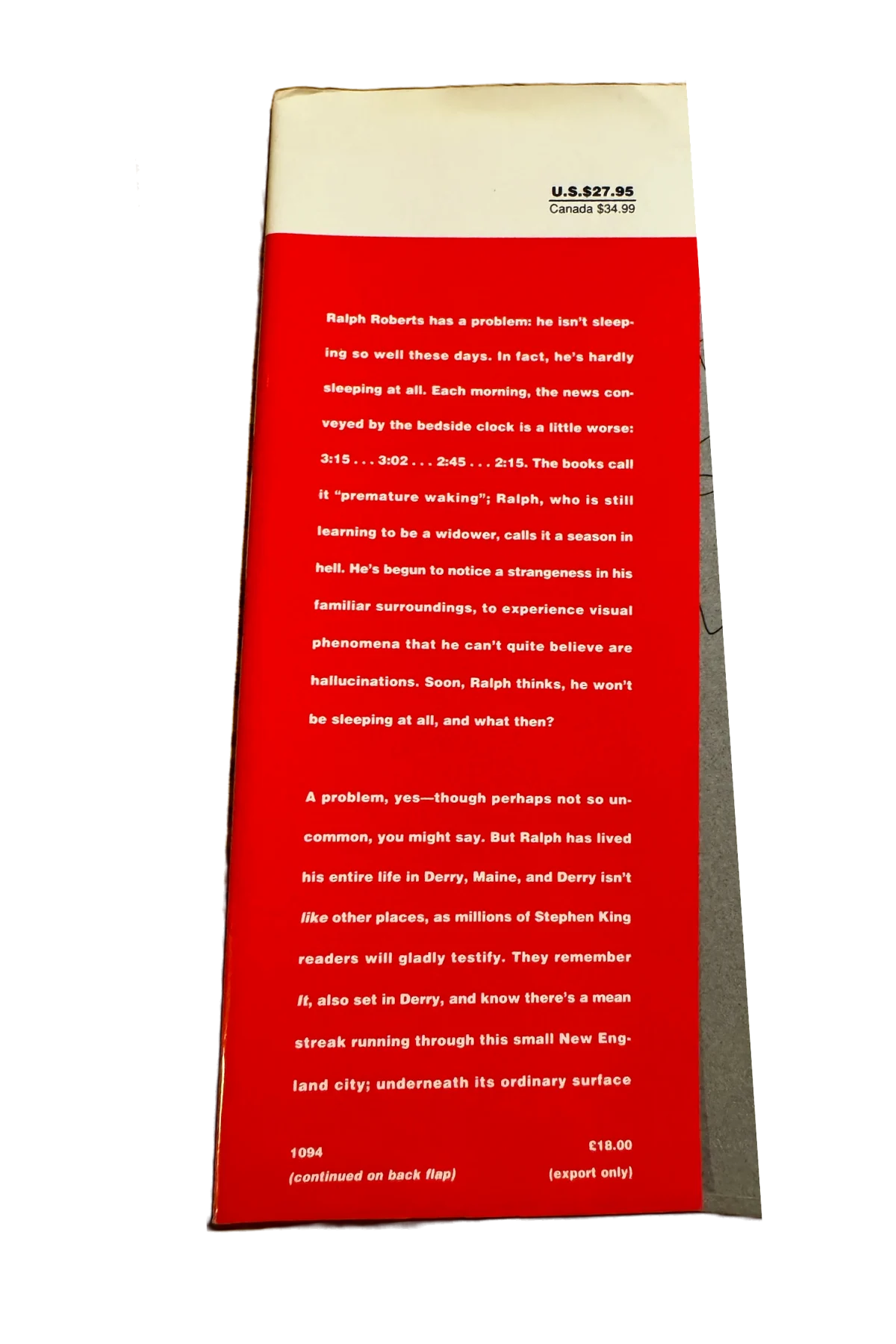 Insomnia Front Dust-Jacket Flap