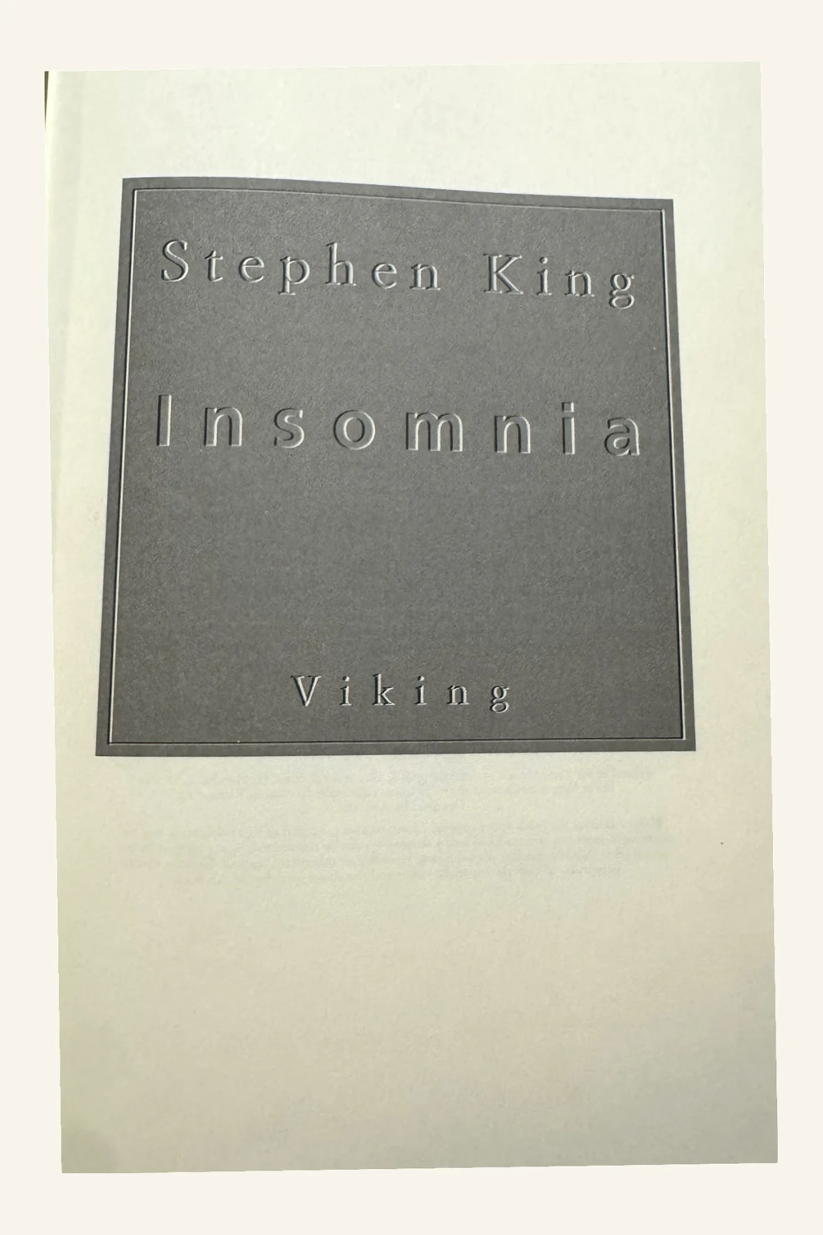 Insomnia Title Page