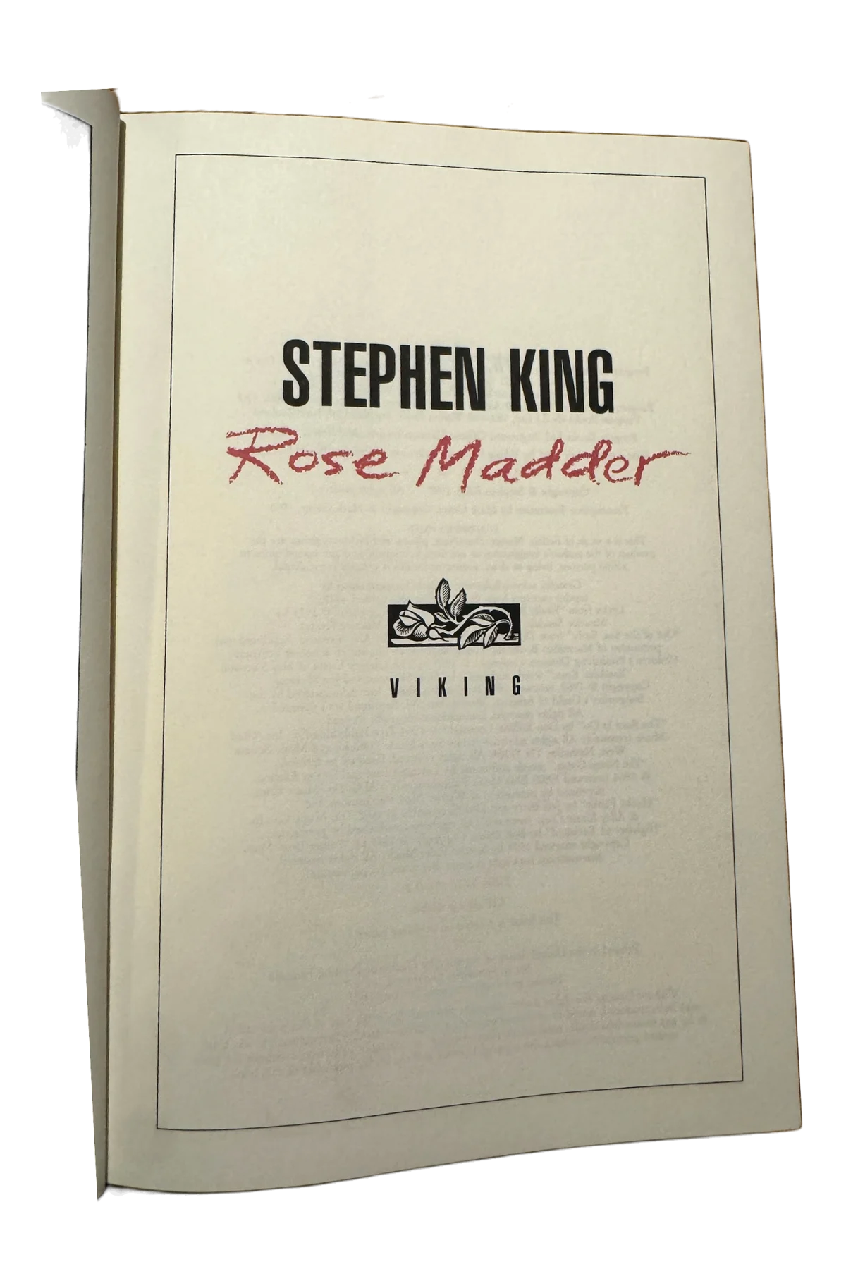 Rose Madder Title Page