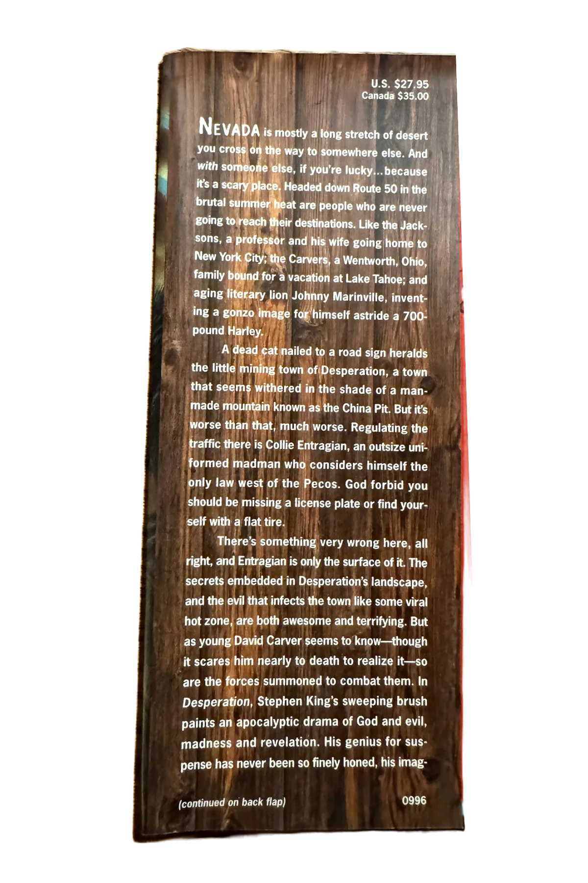Desperation Front Dust-Jacket Flap
