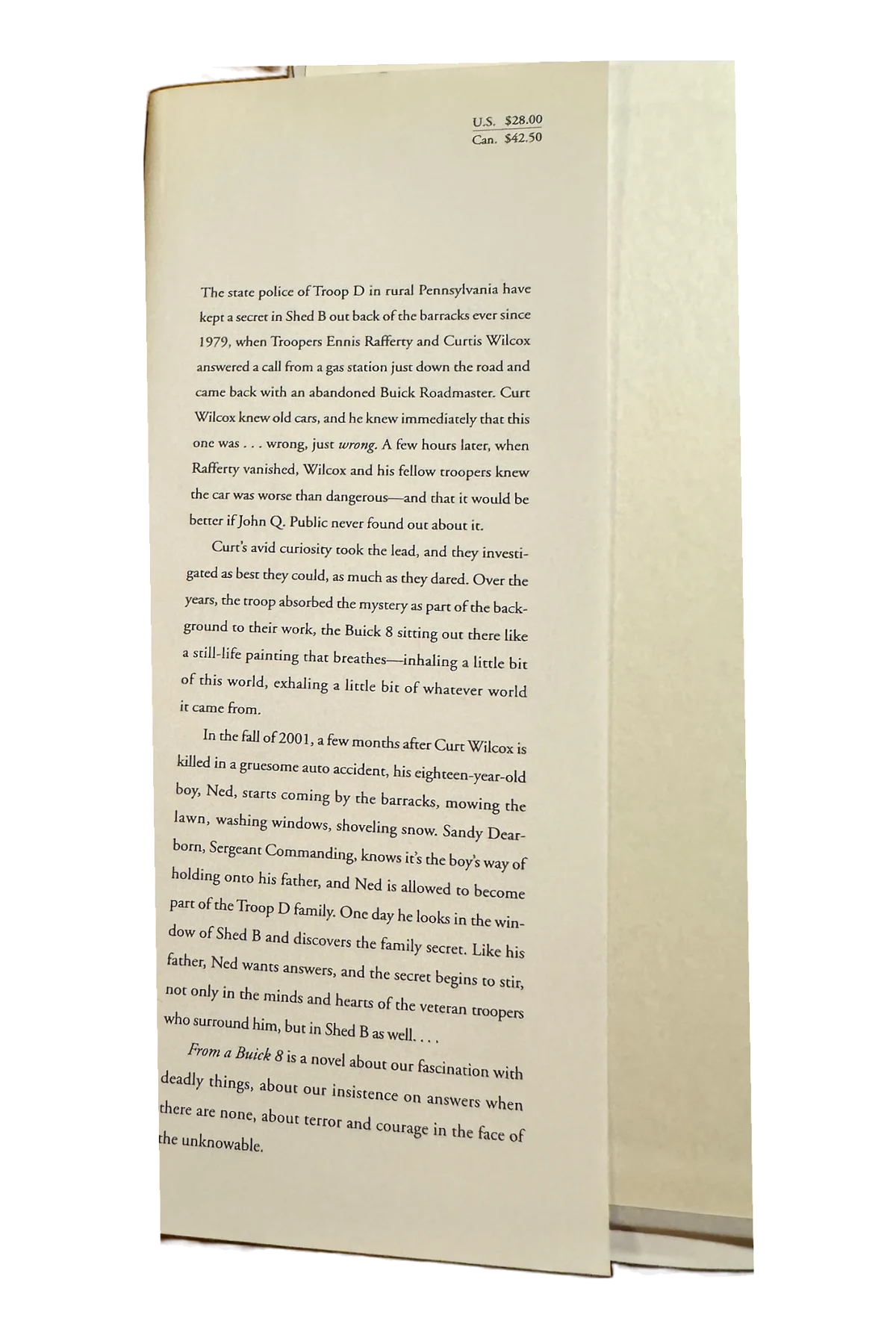 From a Buick 8 Front Dust-Jacket Flap