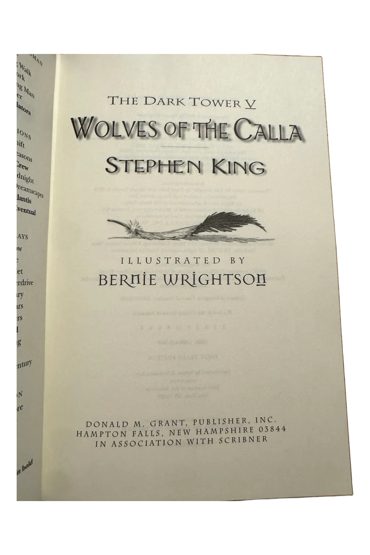 Dark Tower V:Wolves of the Calla Title Page