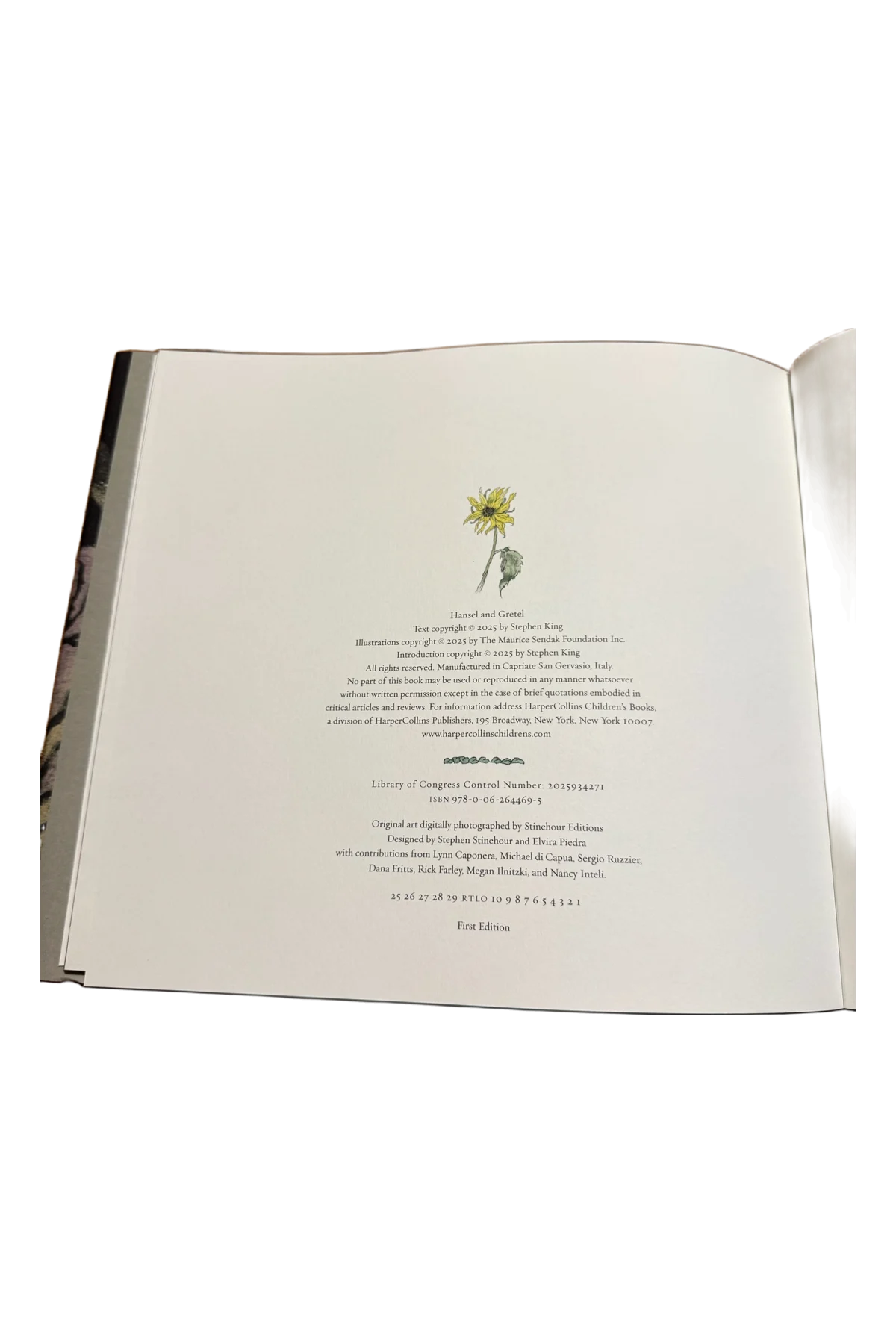 Hansel and Gretel Copyright Page