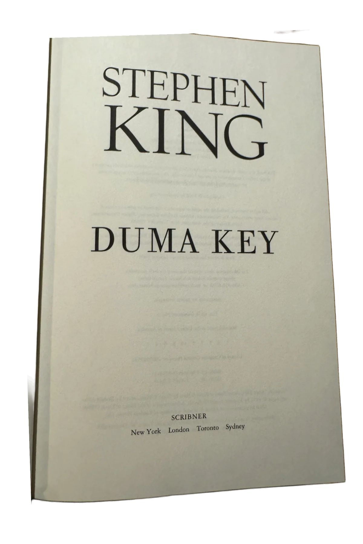 Duma Key Title Page