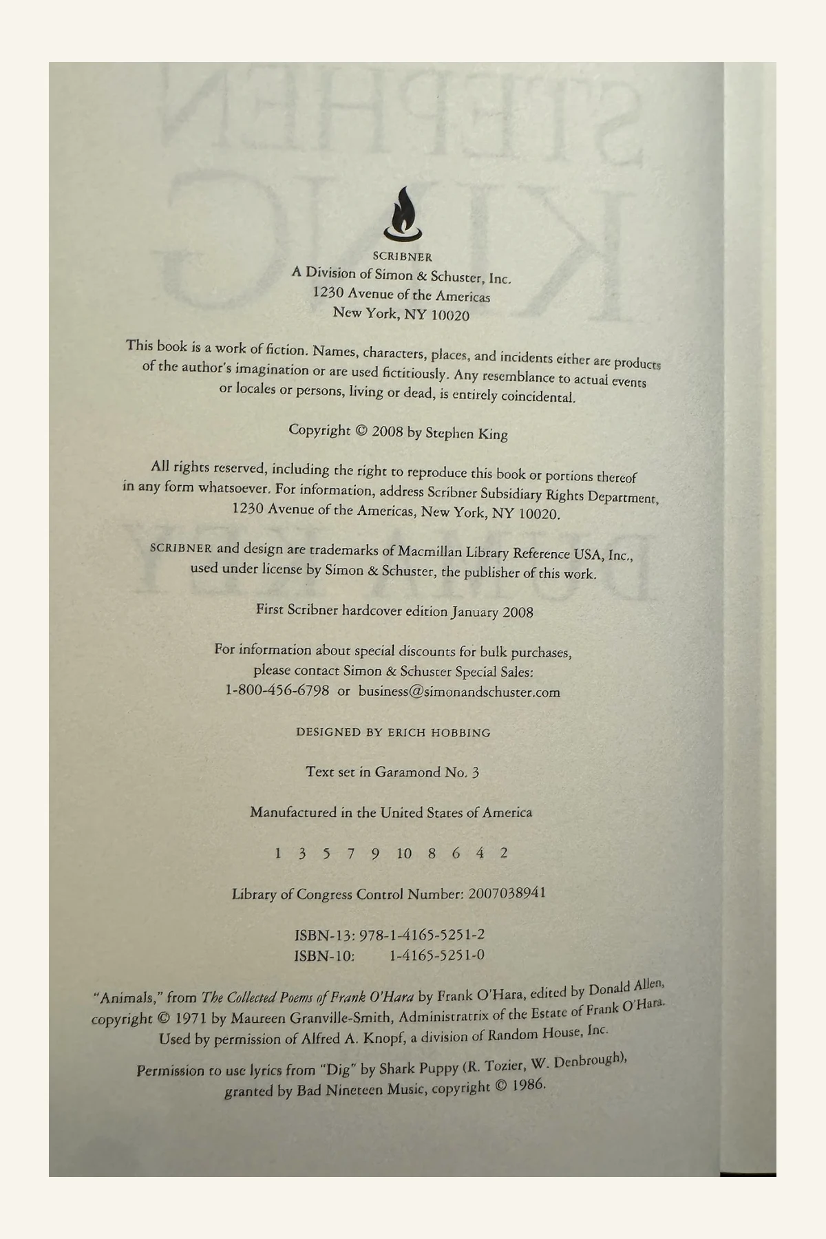 Duma Key Copyright Page