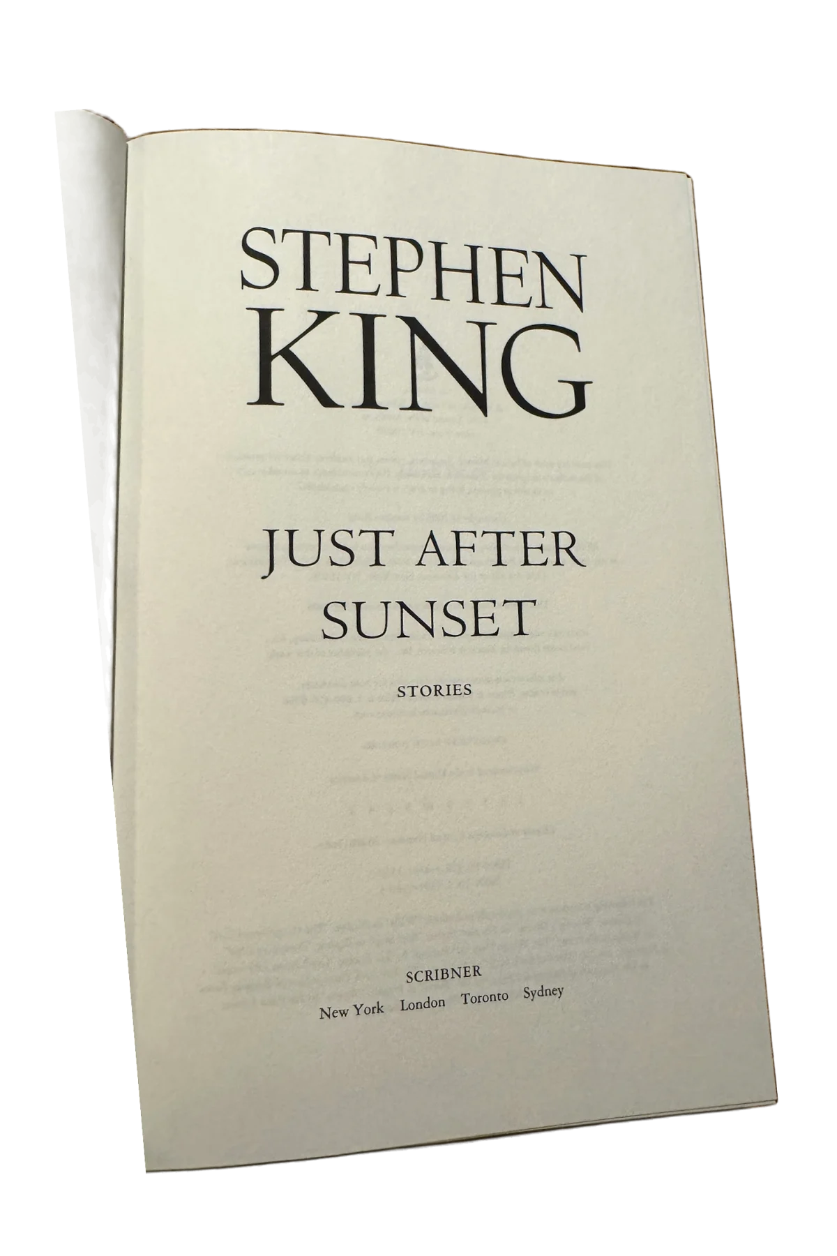 Just After Sunset Title Page