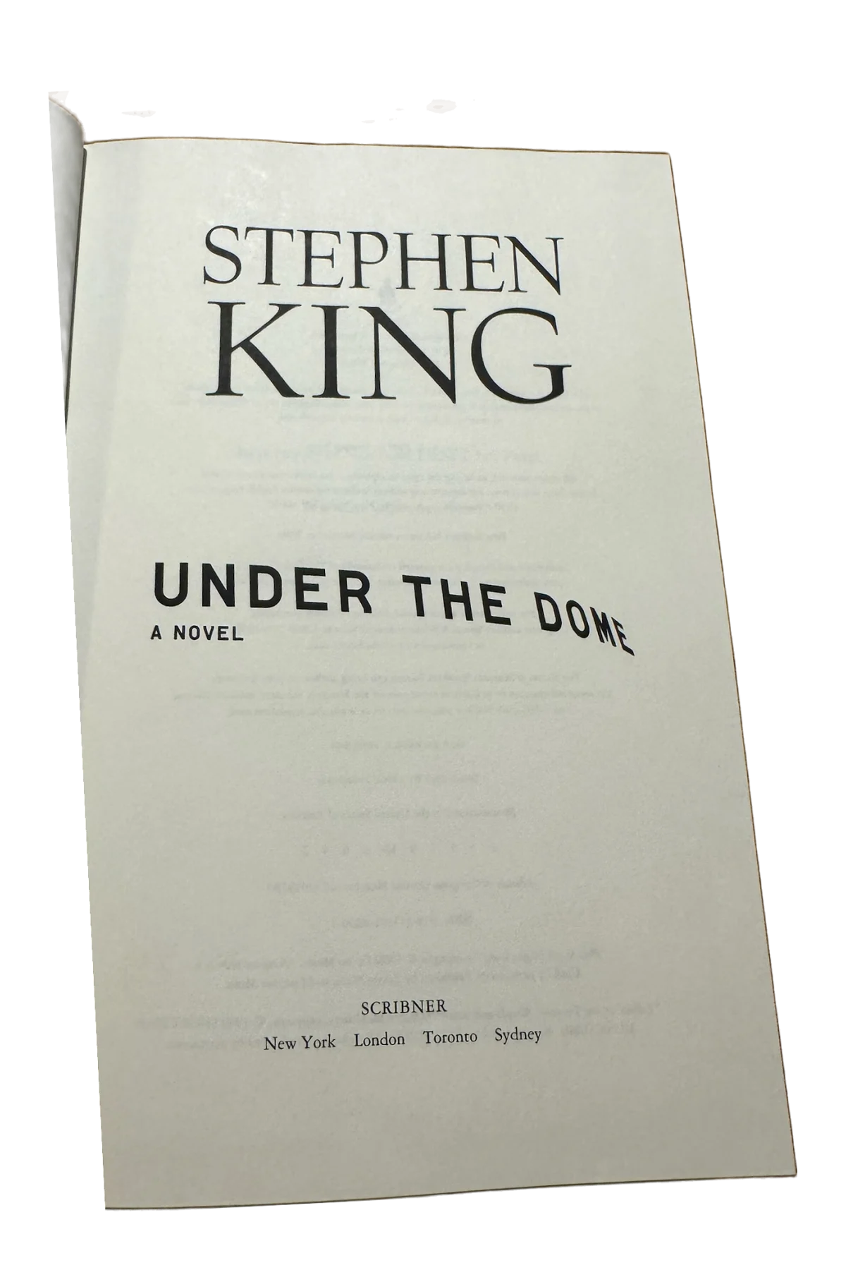 Under the Dome Title Page