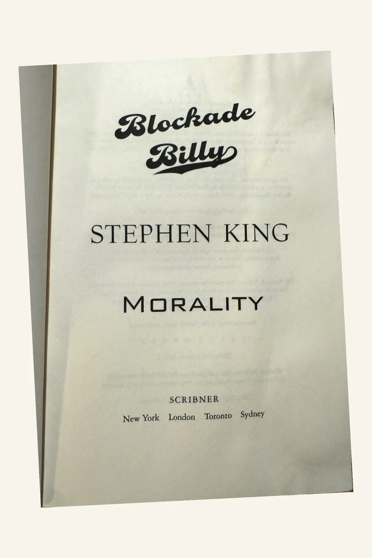 Blockade Billy Title Page