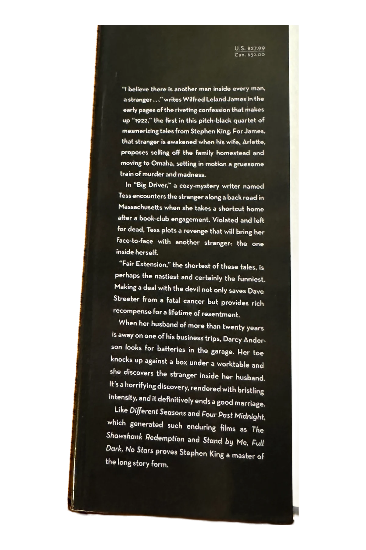 Full Dark, No Stars Front Dust-Jacket Flap