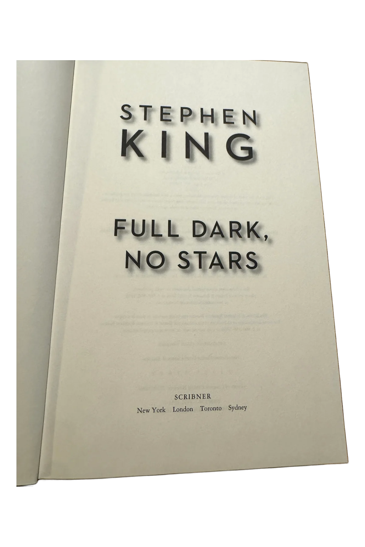 Full Dark, No Stars Title Page