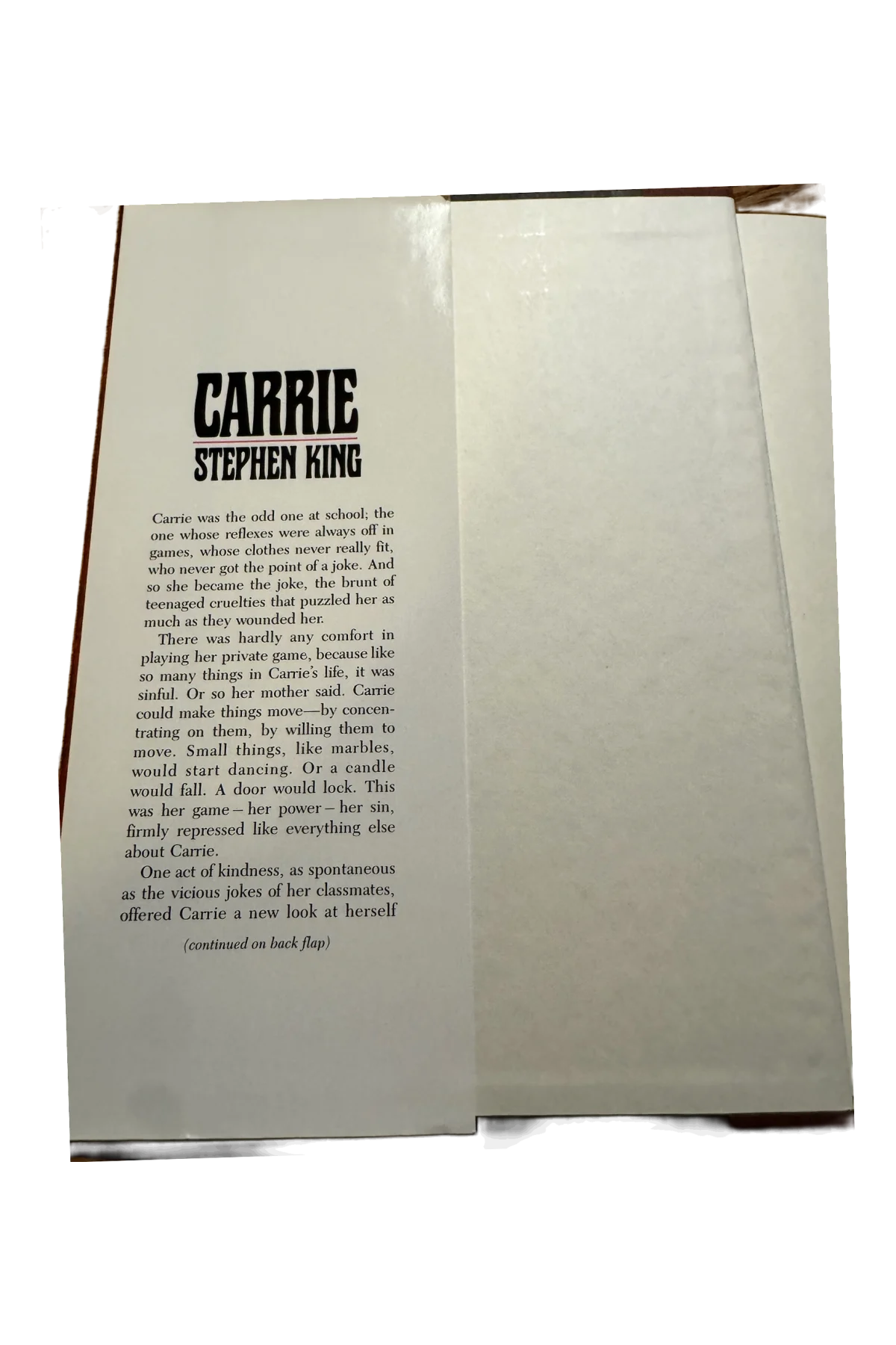 Carrie Front Dust-Jacket Flap