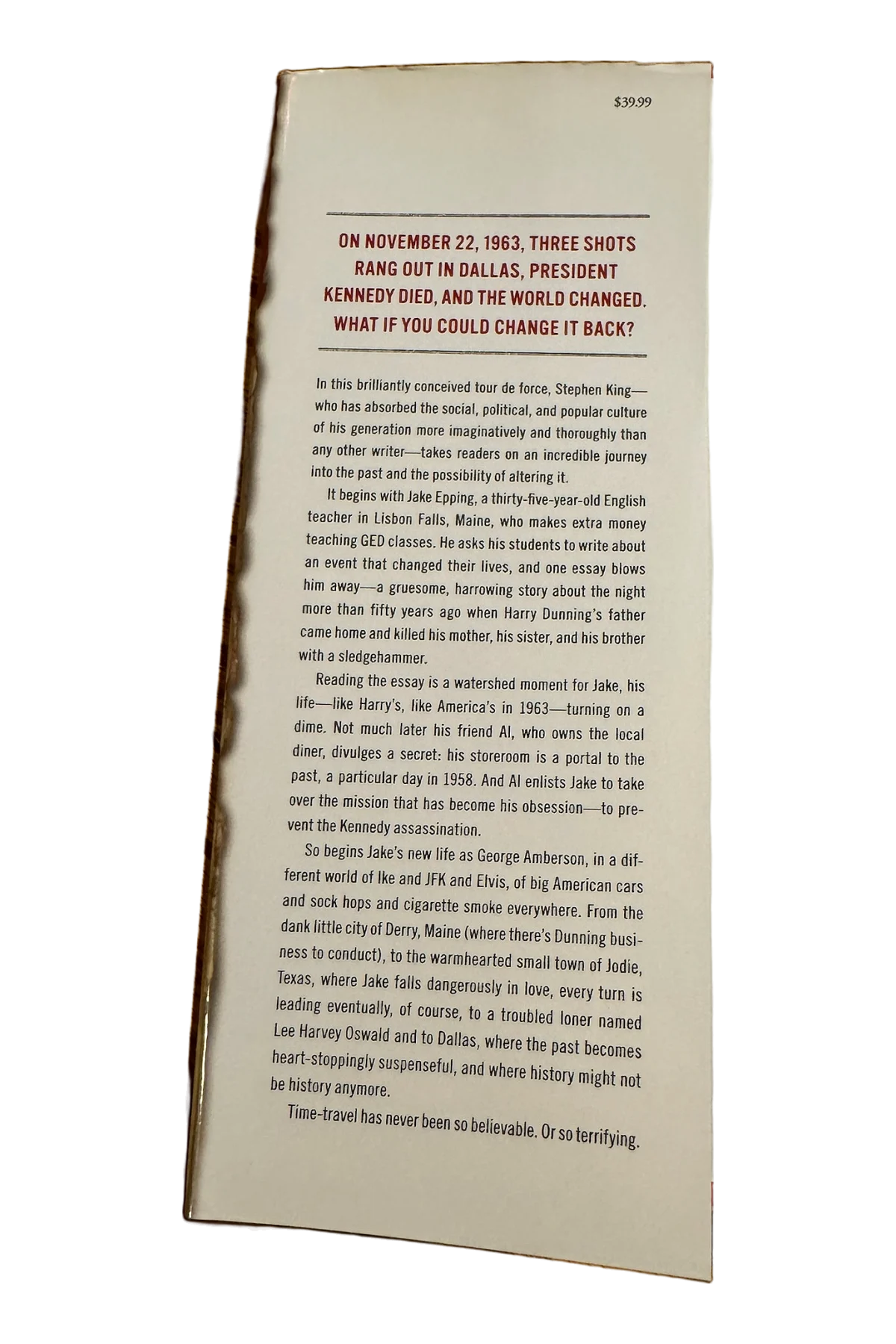 11/22/63 Front Dust-Jacket Flap