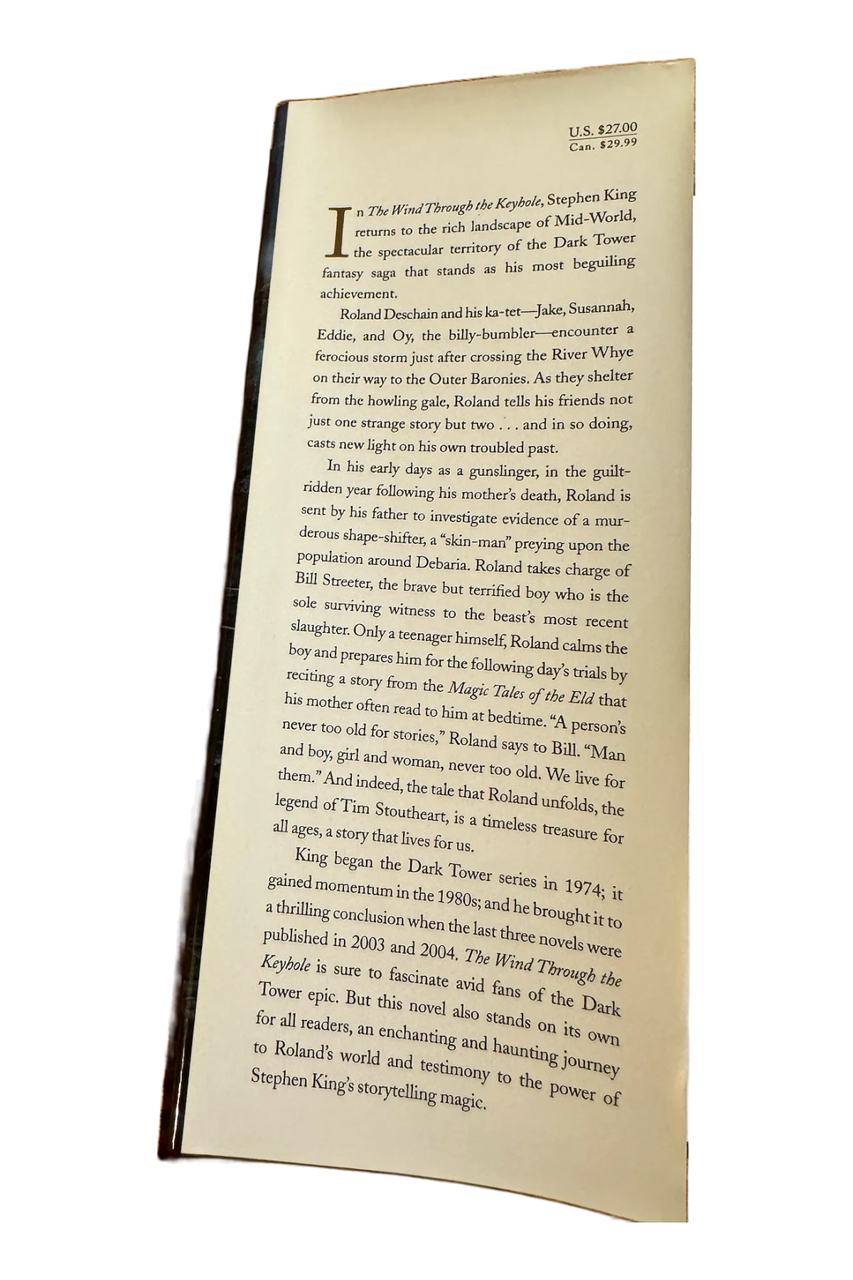 The Dark Tower: The Wind Through the Keyhole Front Dust-Jacket Flap