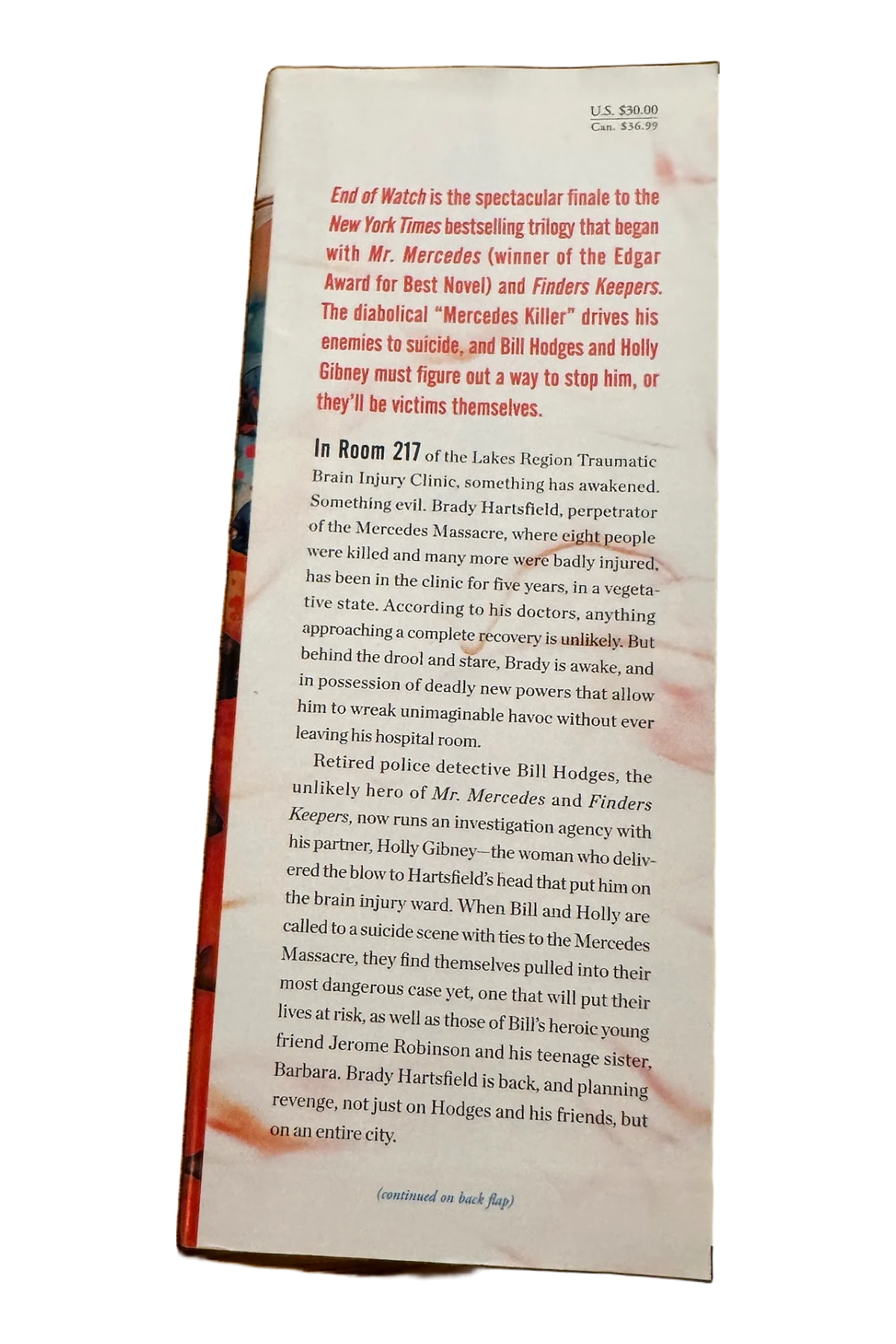 End of Watch Front Dust-Jacket Flap