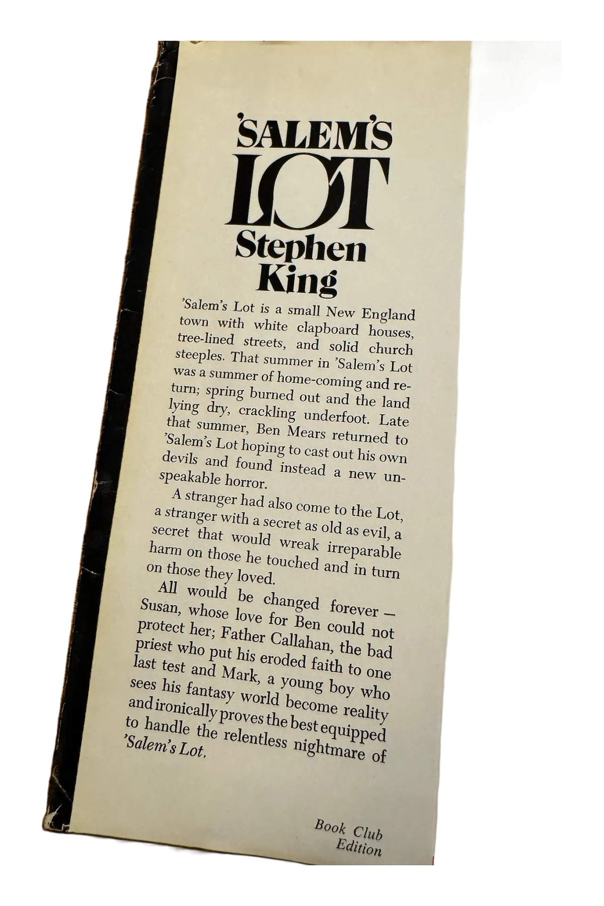 'Salem's Lot Front Dust-Jacket Flap