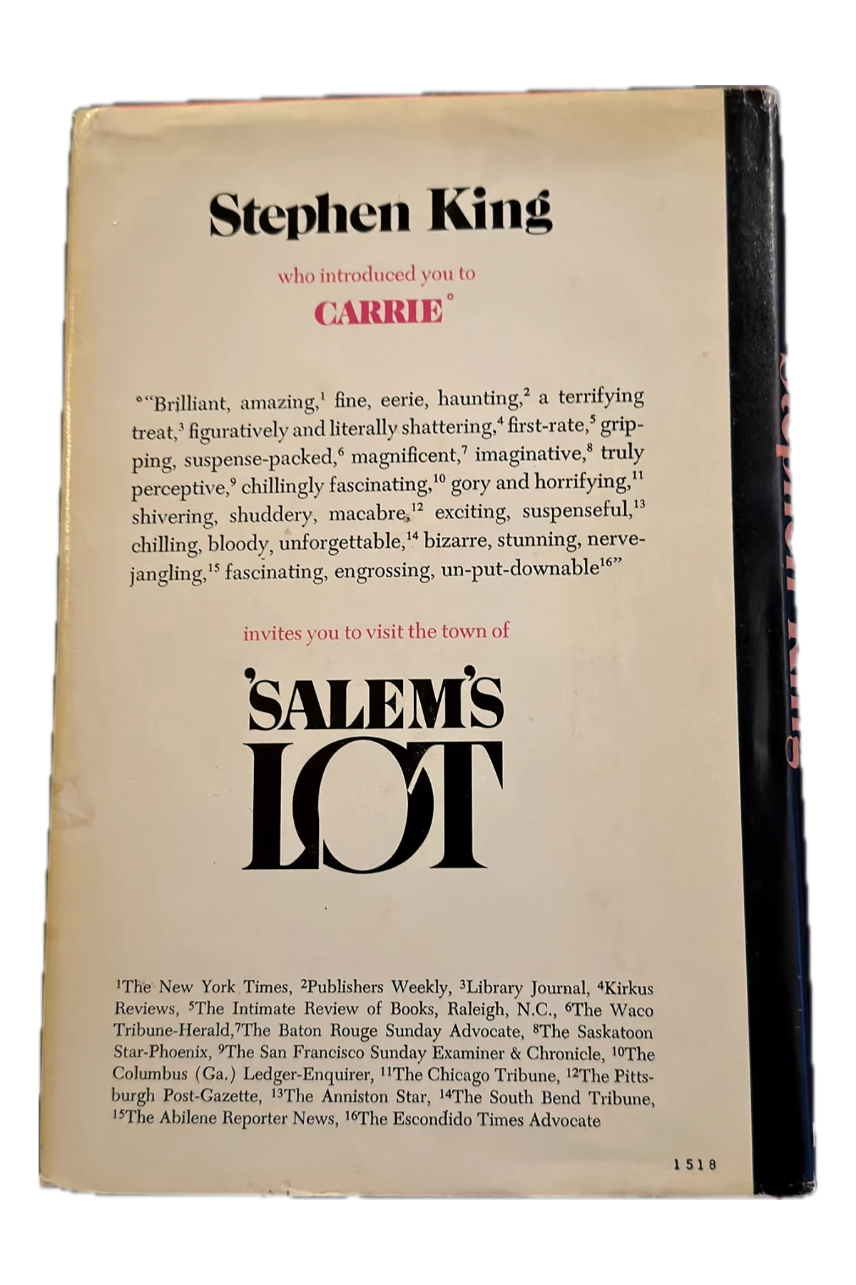 'Salem's Lot Rear Cover