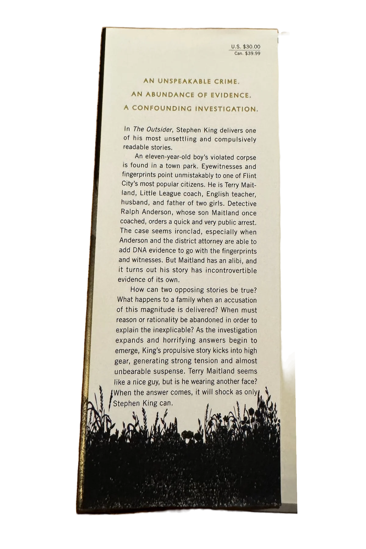 The Outsider Front Dust-Jacket Flap
