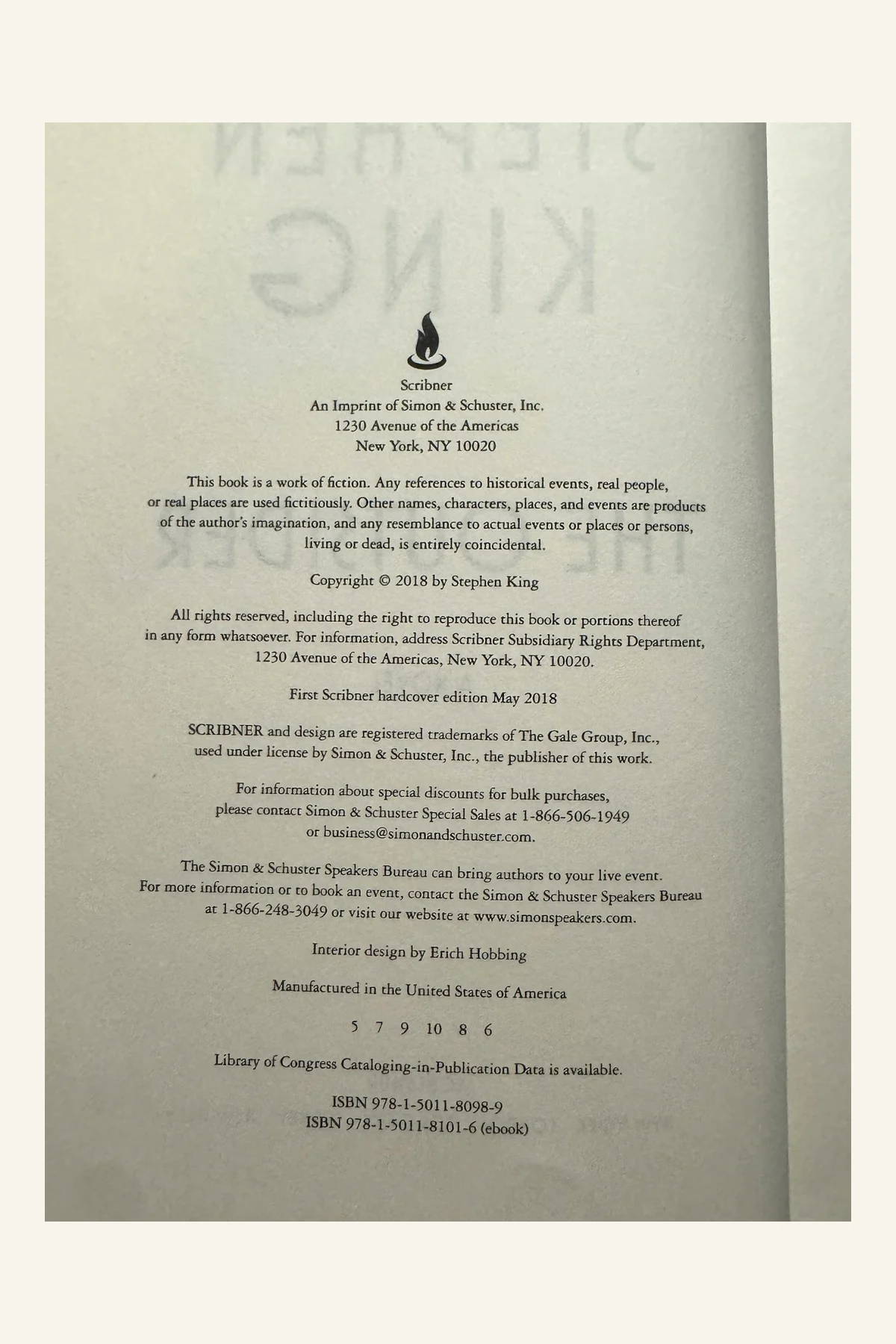 The Outsider Copyright Page