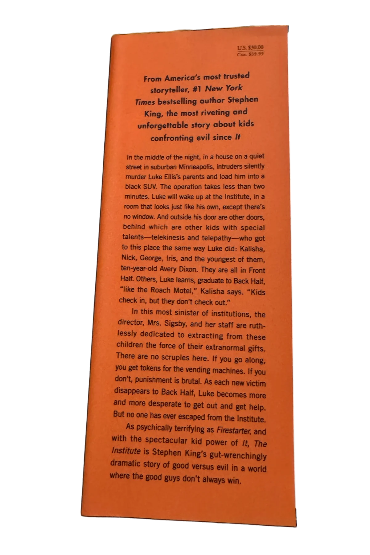The Institute Front Dust-Jacket Flap