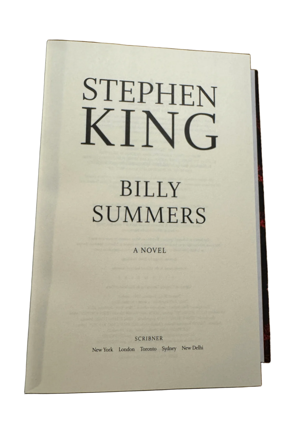 Billy Summers Title Page