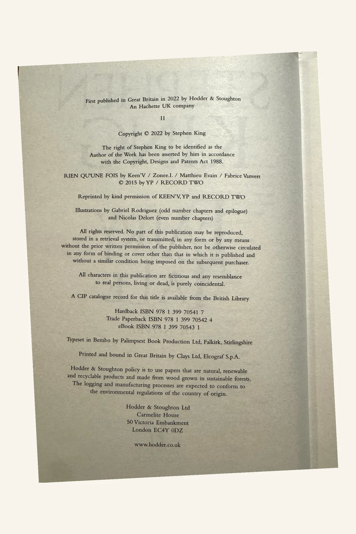 Fairy Tale Copyright Page