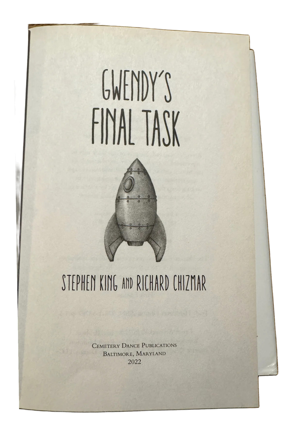 Gwendy's Final Task Title Page