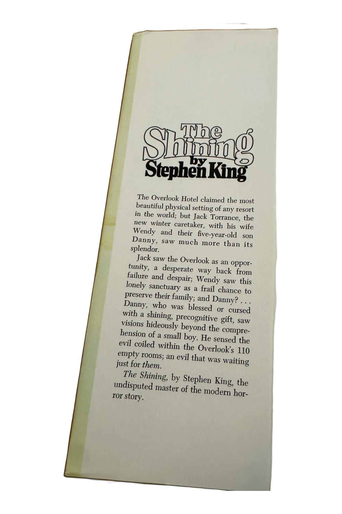 The Shining Front Dust-Jacket Flap