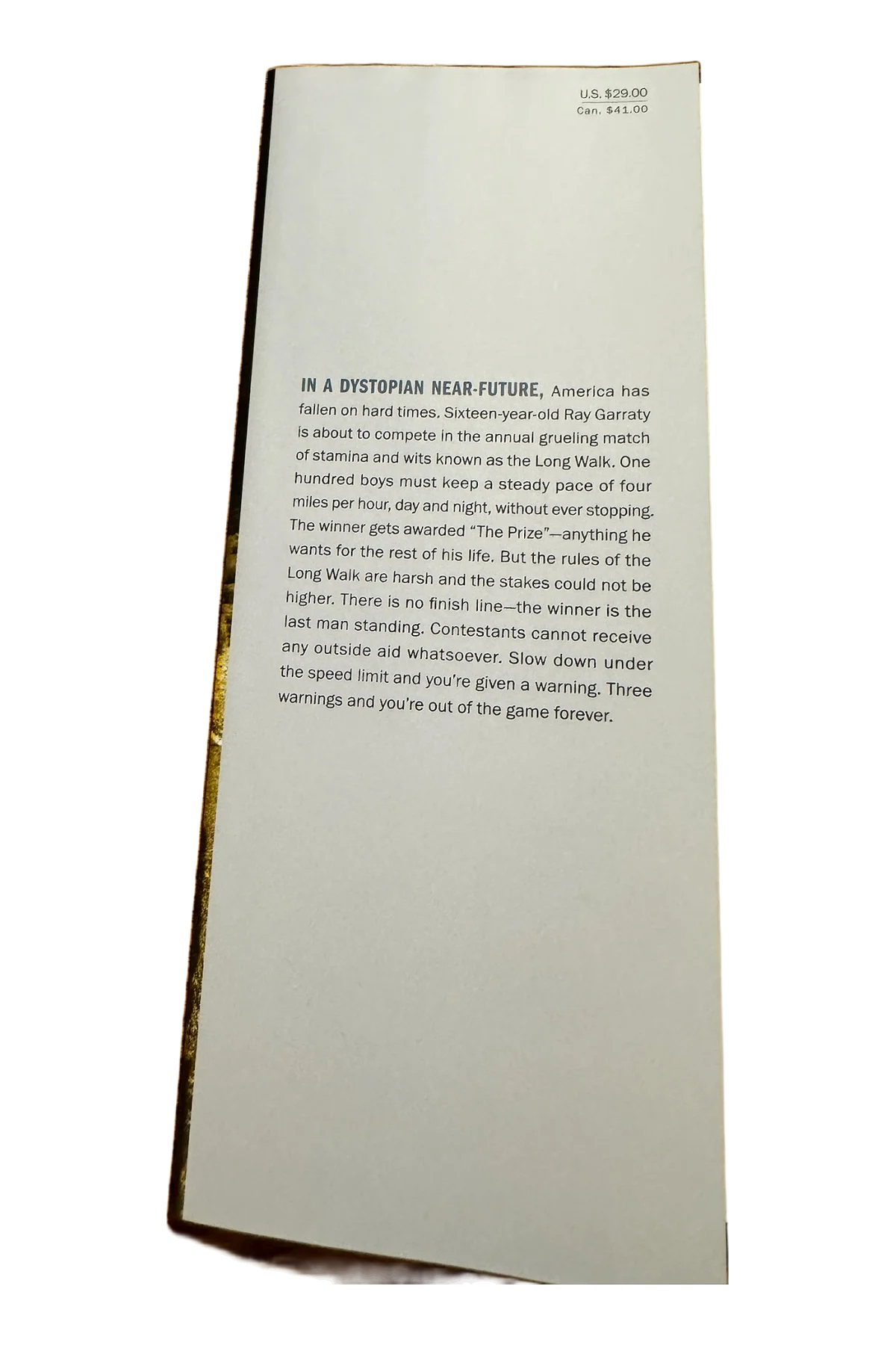 The Long Walk Front Dust-Jacket Flap