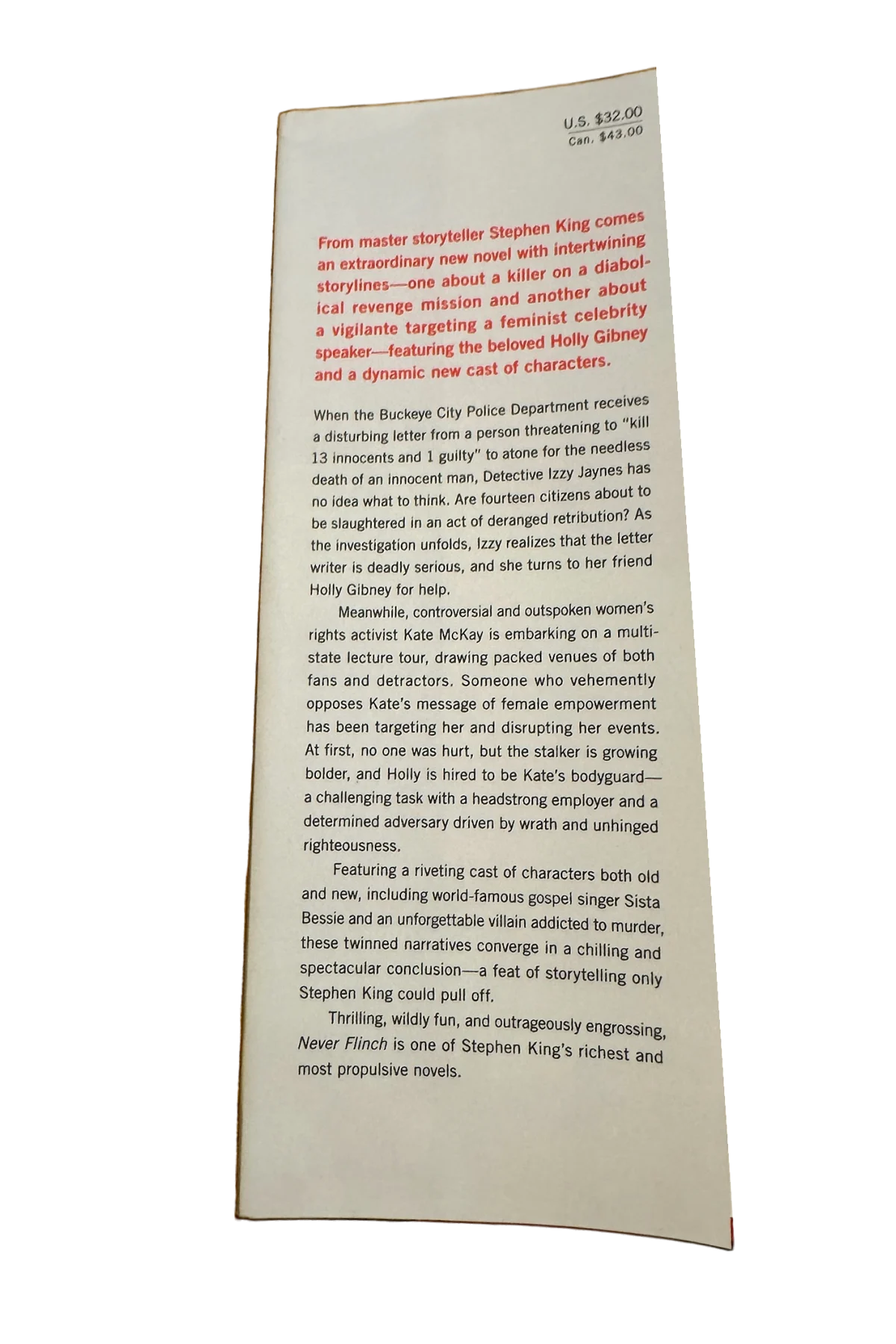 Never Flinch Front Dust-Jacket Flap