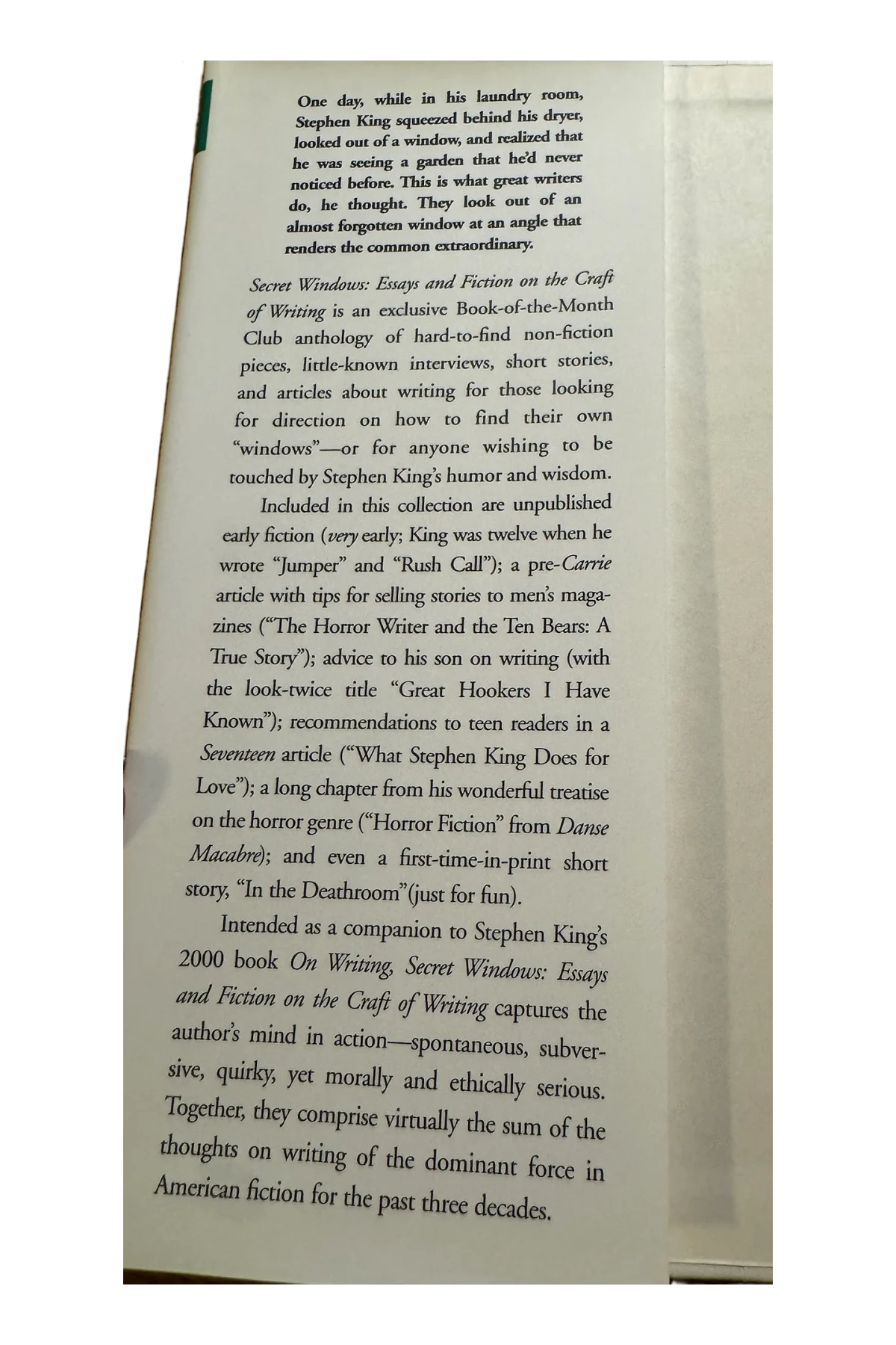 Secret Windows Front Dust-Jacket Flap