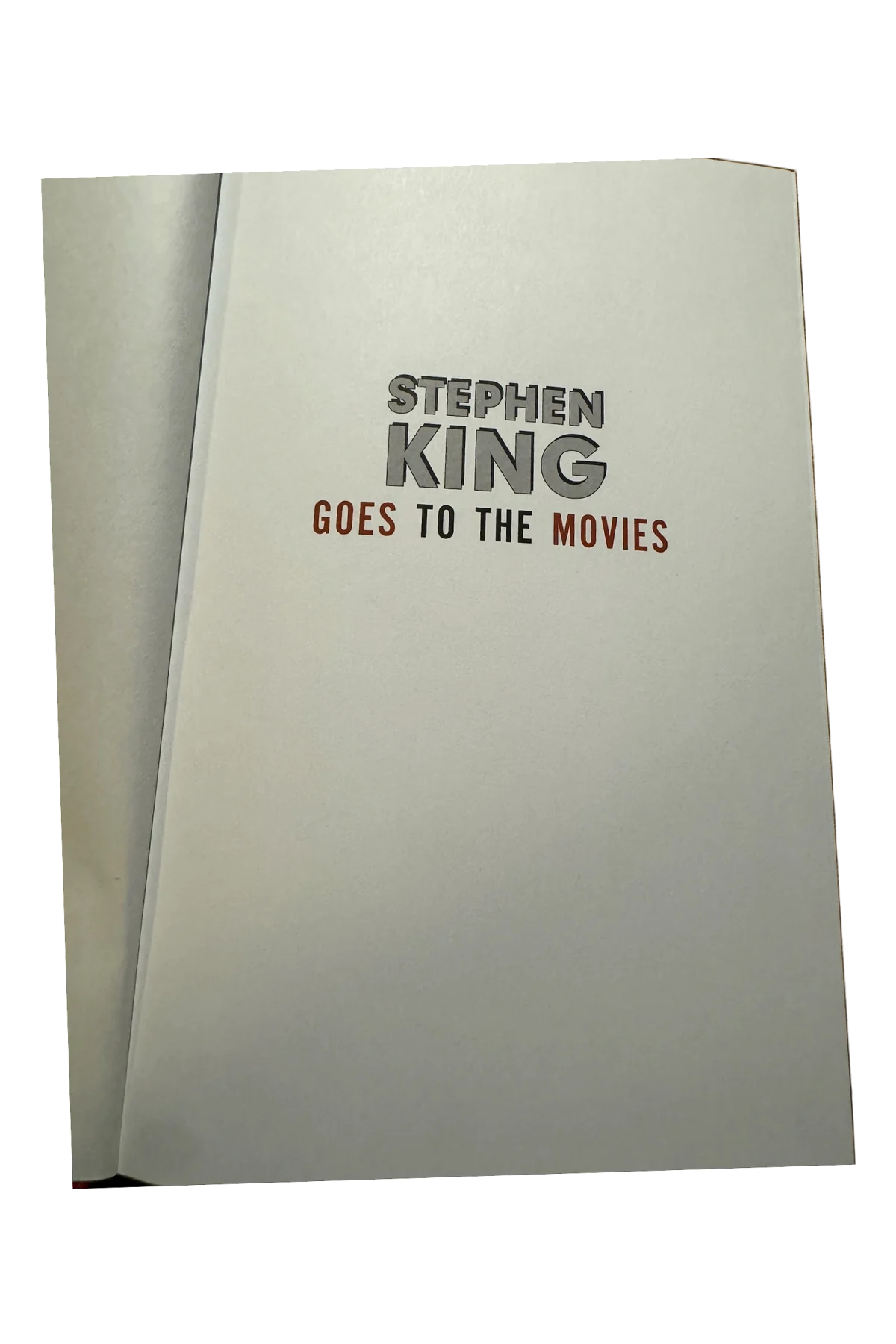 Stephen King Goes to the Movies Title Page