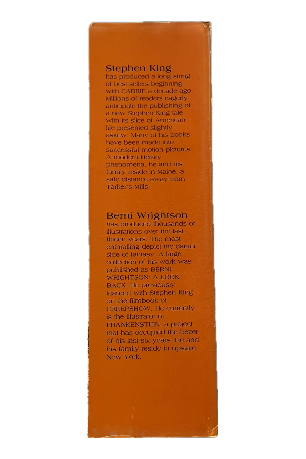 Cycle of the Werewolf Rear Dust-Jacket Flap