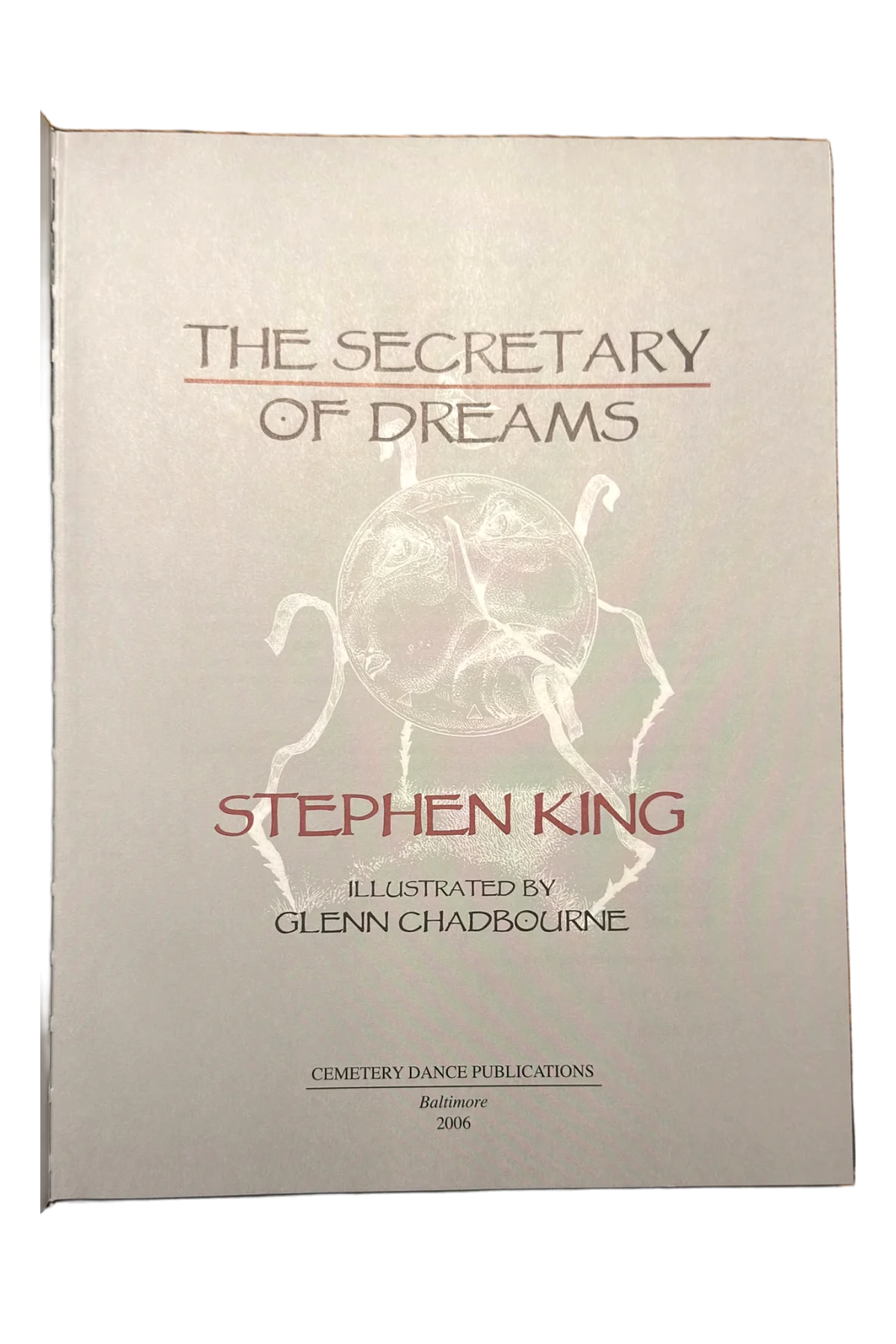 The Secretary of Dreams, Volume One Title Page